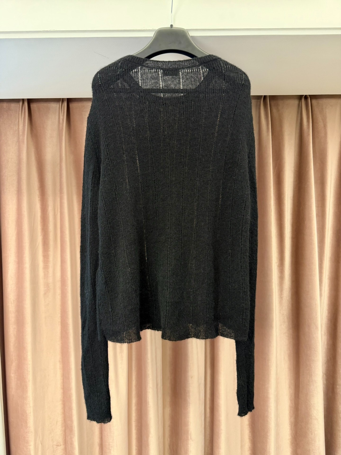 Saint Laurent Textured Black Cashmere Sweater — front