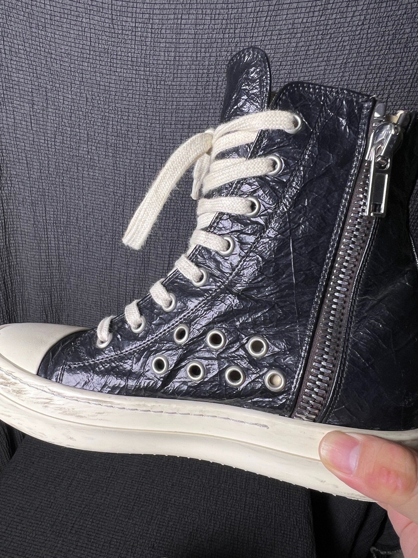 Rick Owens 25SS High-Top Sneakers — detail