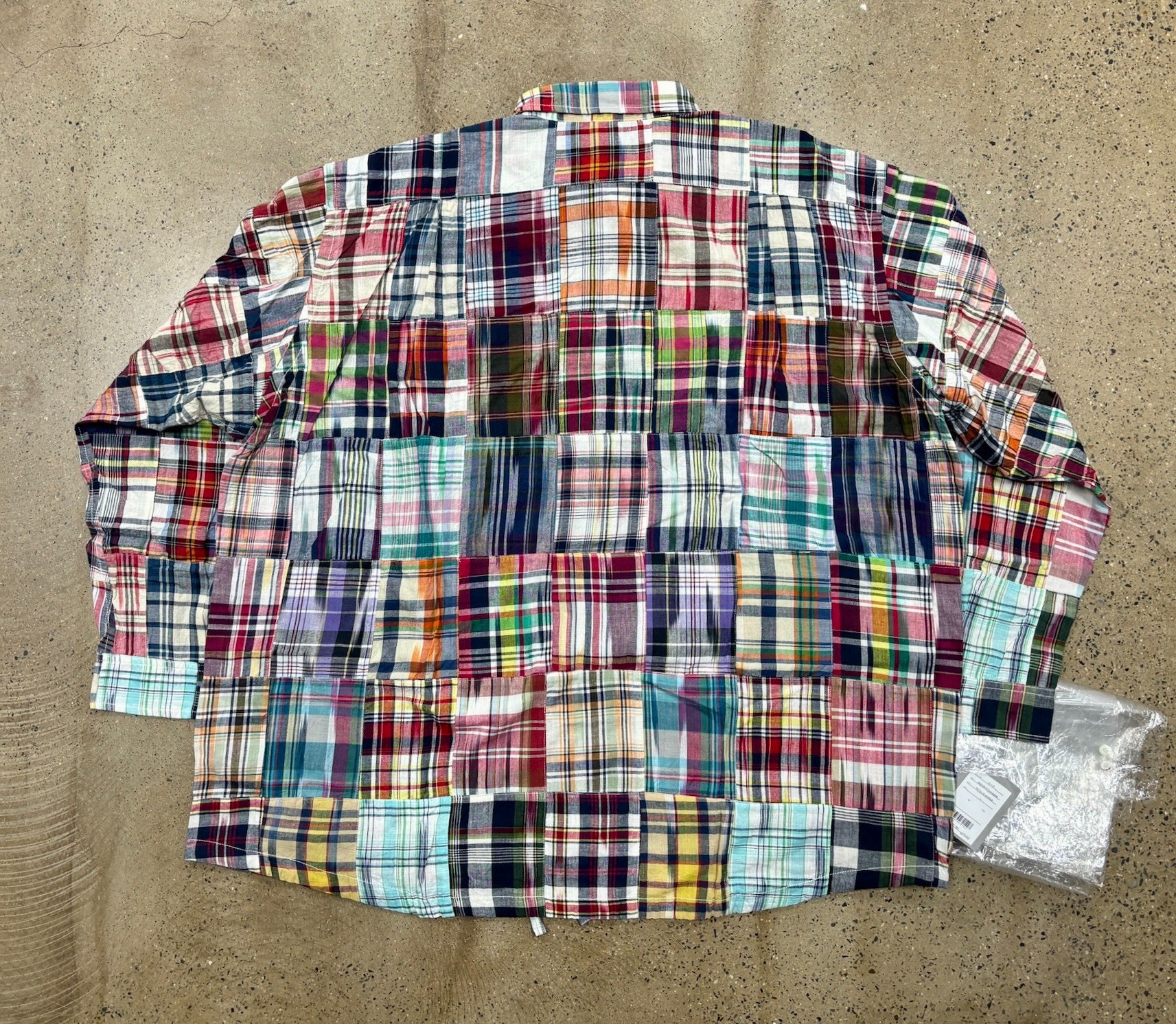 Beams Patchwork Madras Plaid Shirt — back