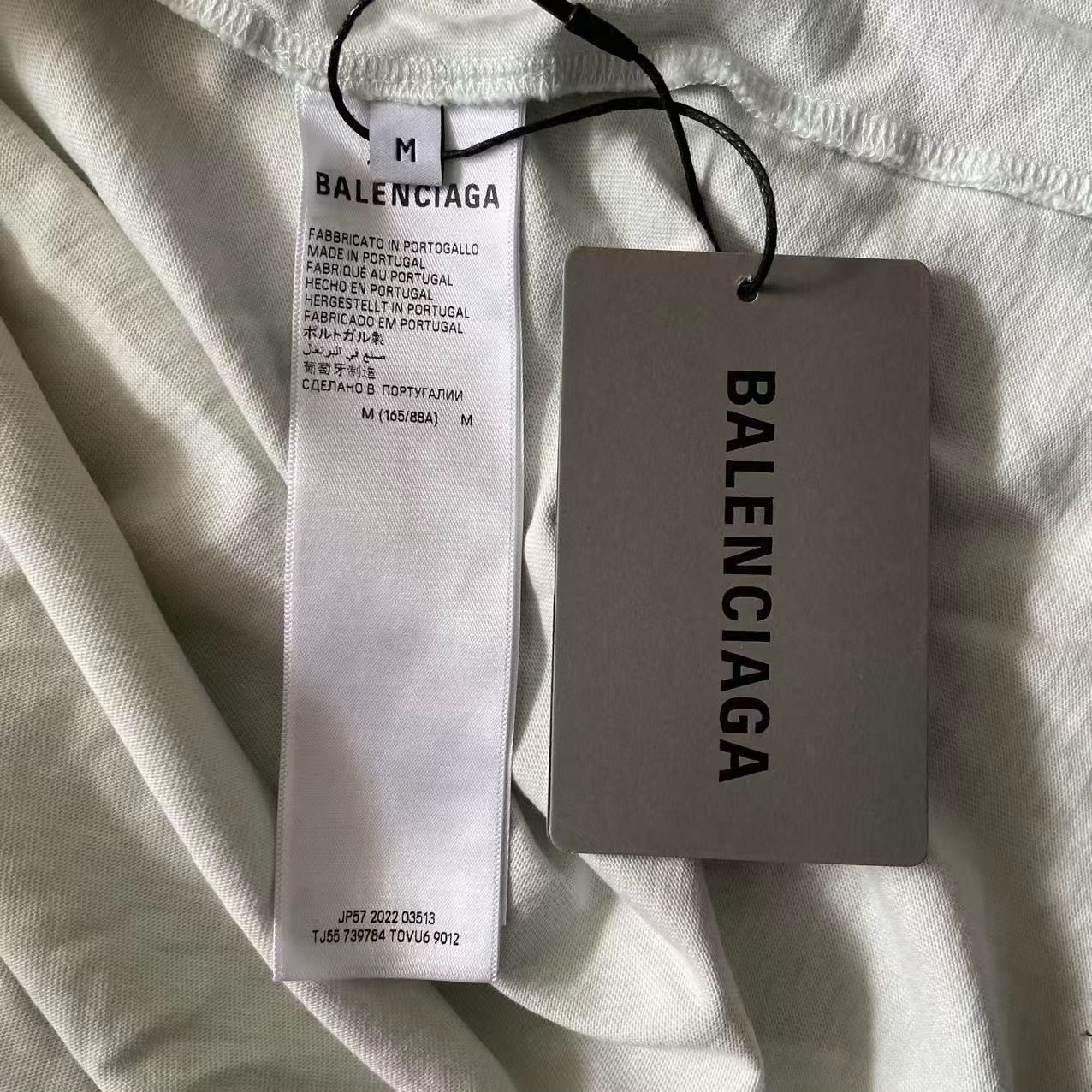 Balenciaga 23SS Distressed Beige Tee — back