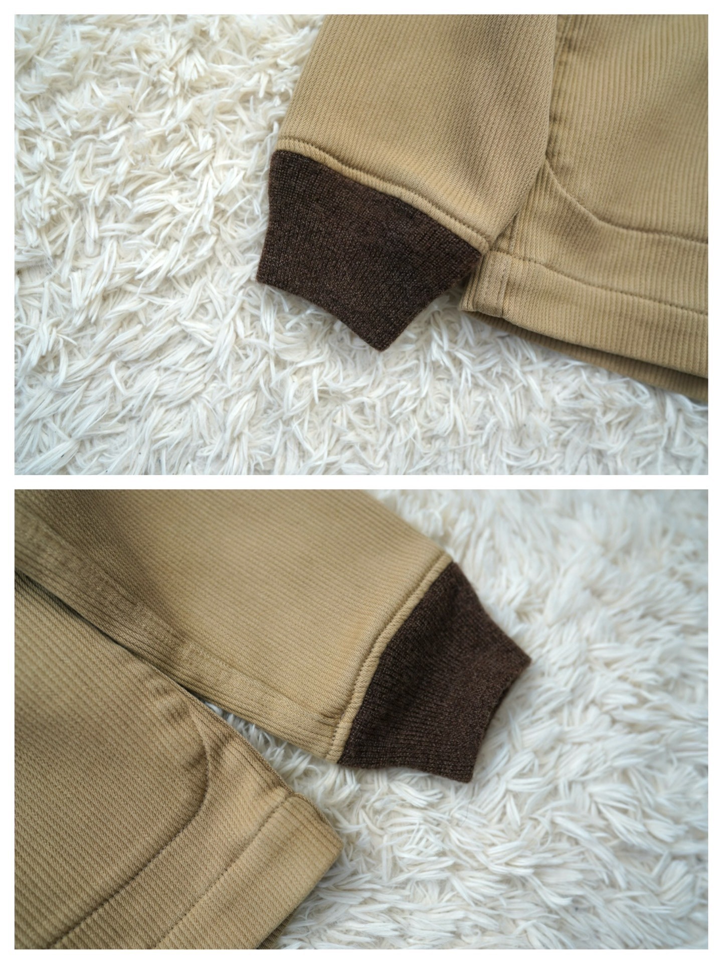 Visvim Beige Hooded Zip-Up Coat — label