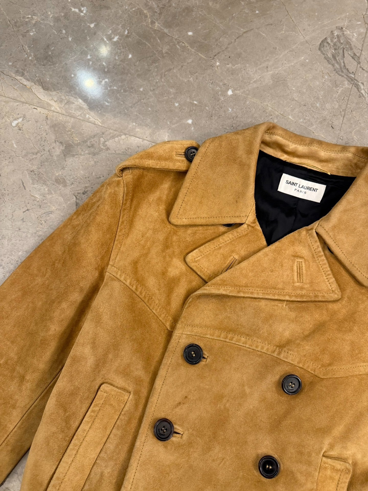 Saint Laurent Napoleon Suede Jacket — detail