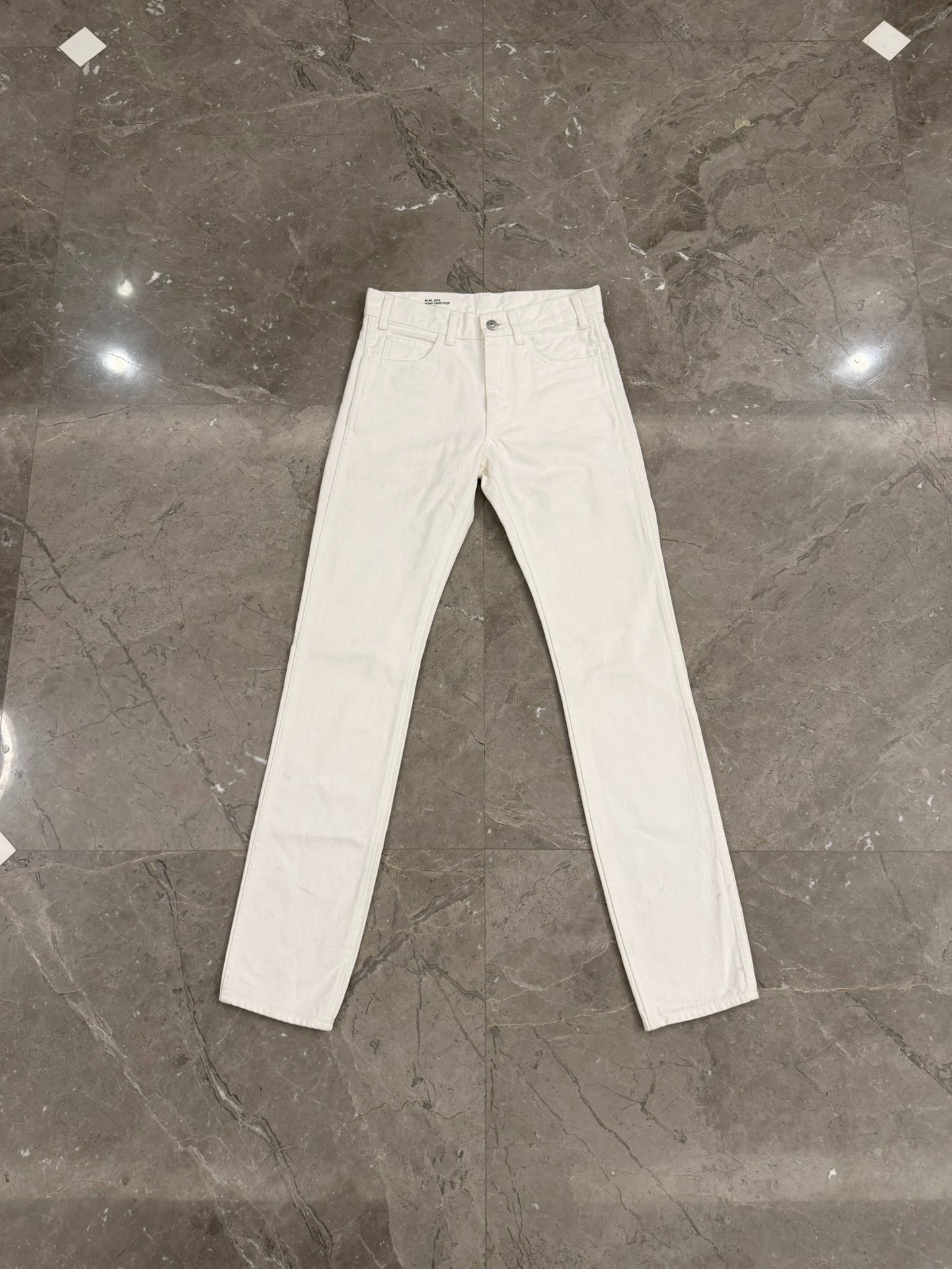 Celine Hedi Slimane Straight-Leg White Jeans