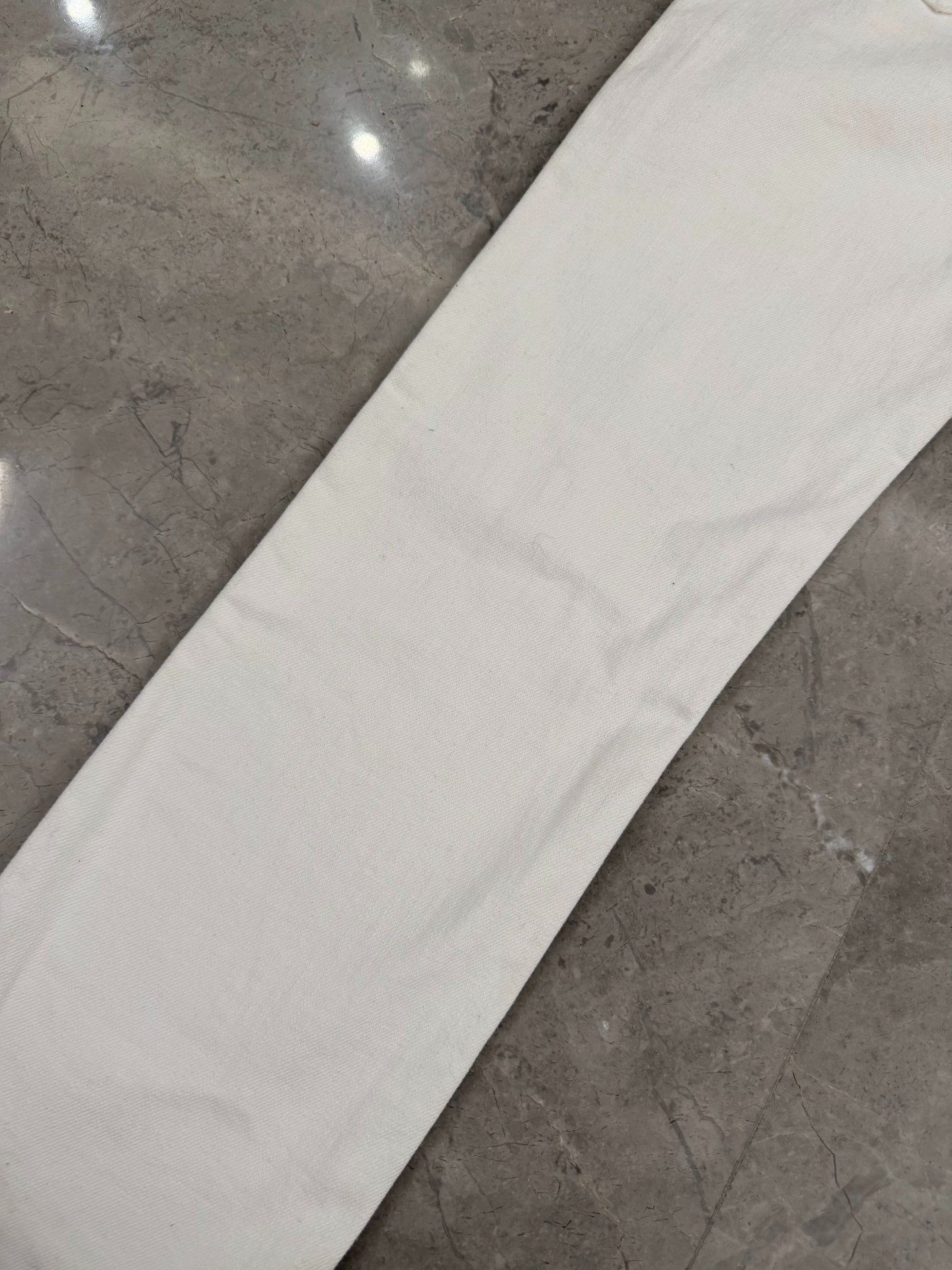 Celine Hedi Slimane Straight-Leg White Jeans — back