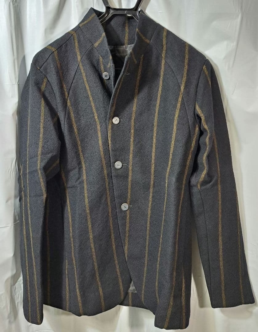 Devoa Wool Striped Suit Jacket — front