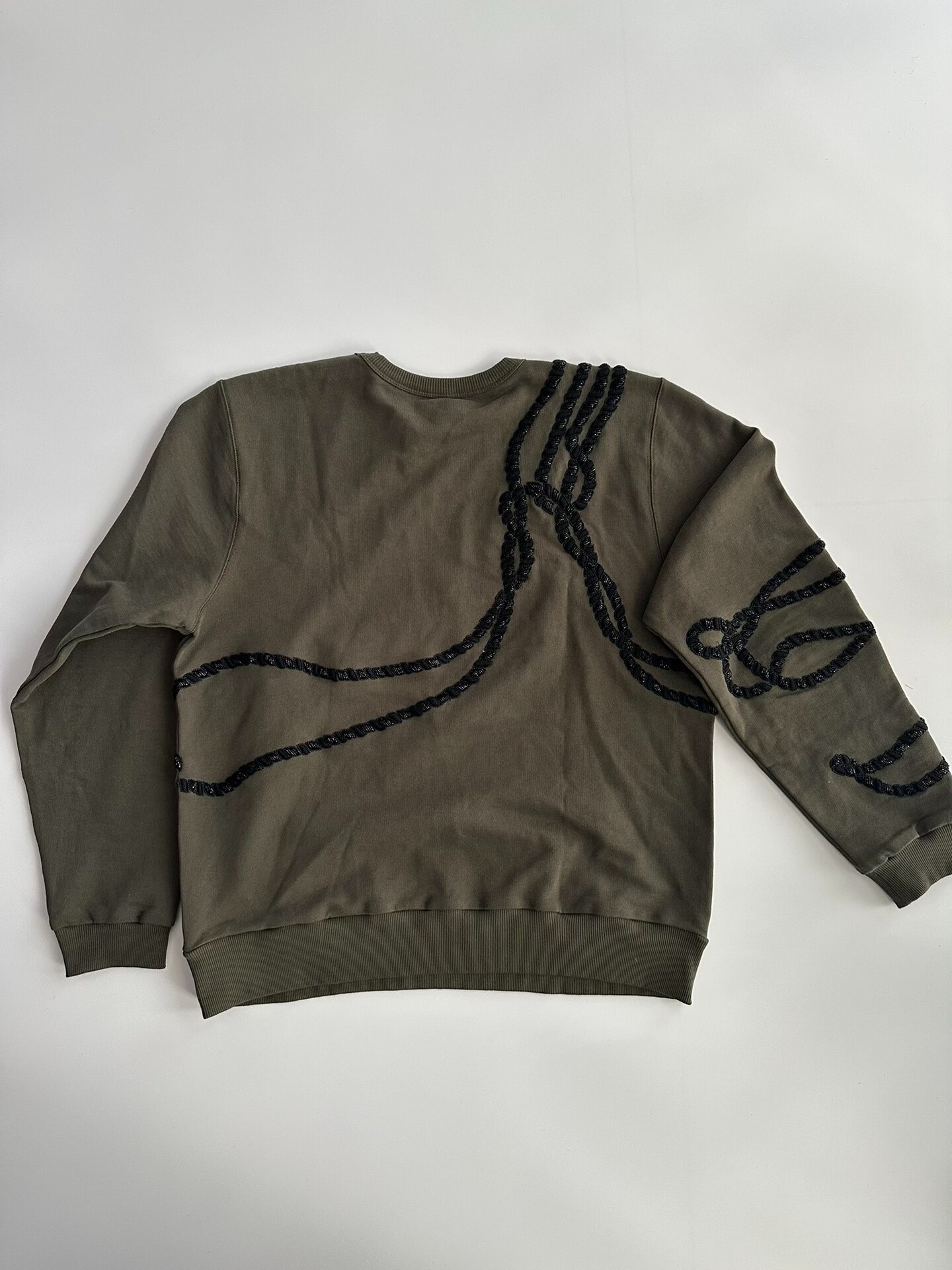 Dries Van Noten Beaded Olive Sweatshirt — back