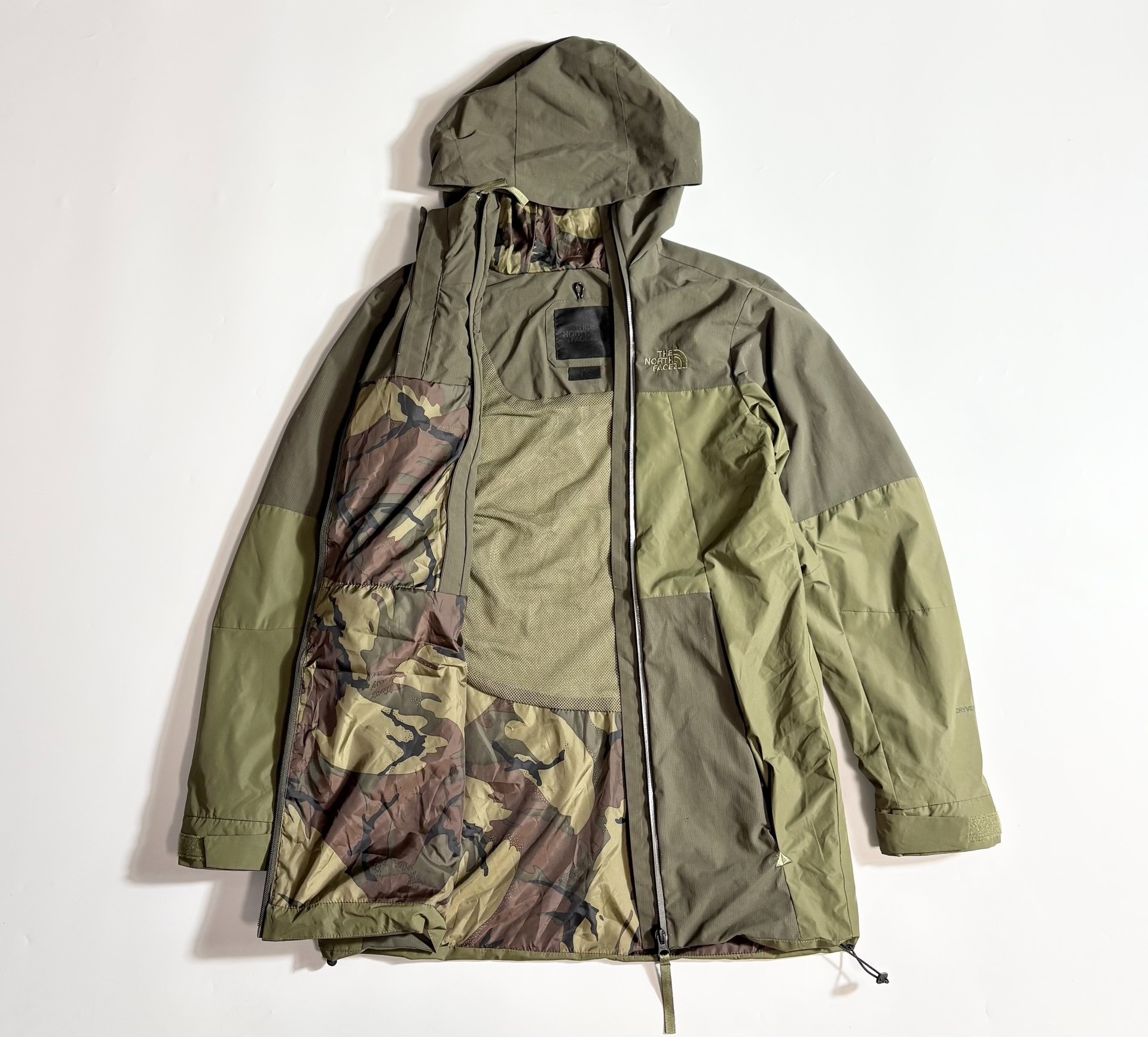 The North Face Olive Hooded Jacket — front