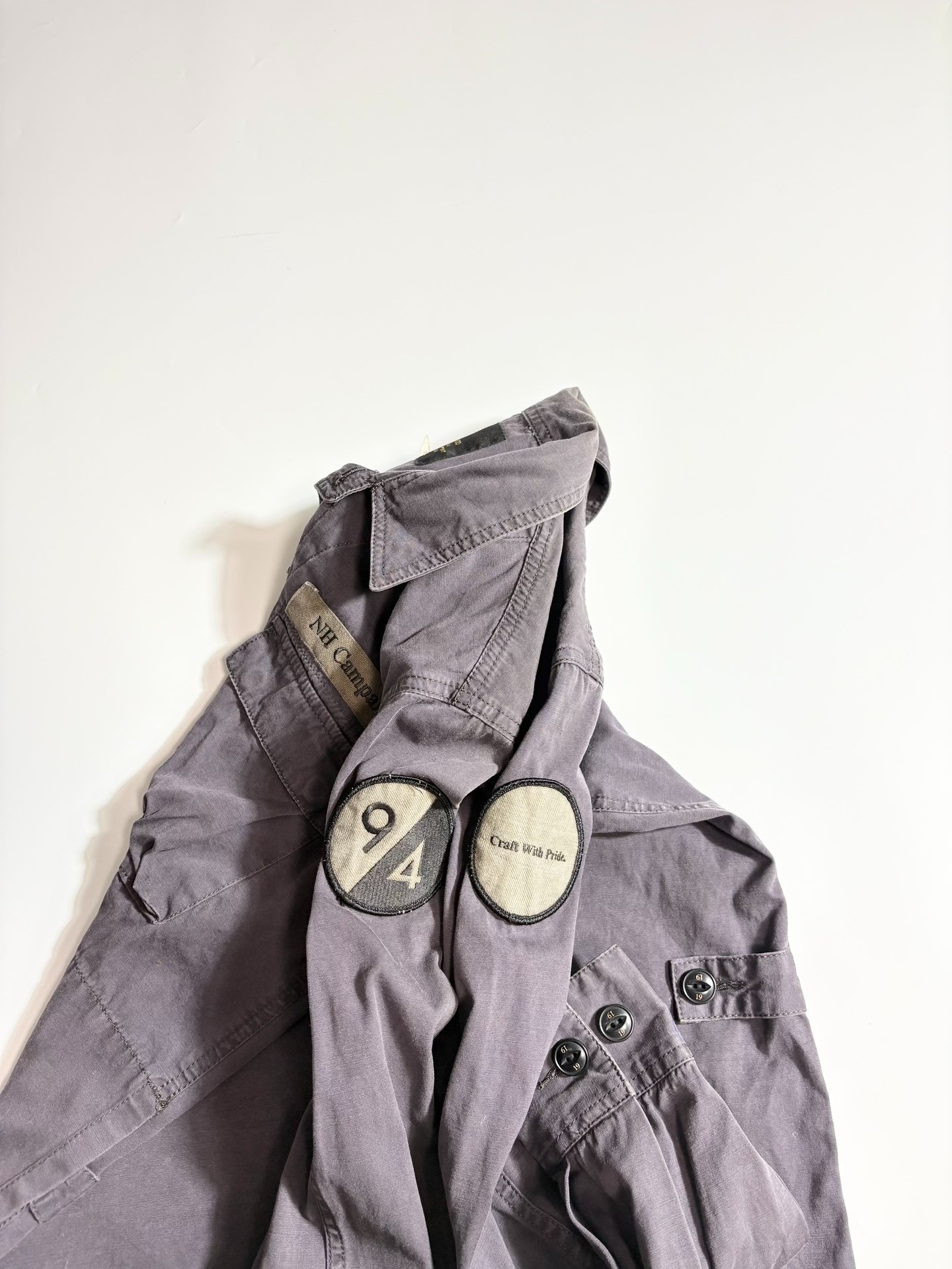 Neighborhood Gray Work Long-Sleeve Shirt — detail