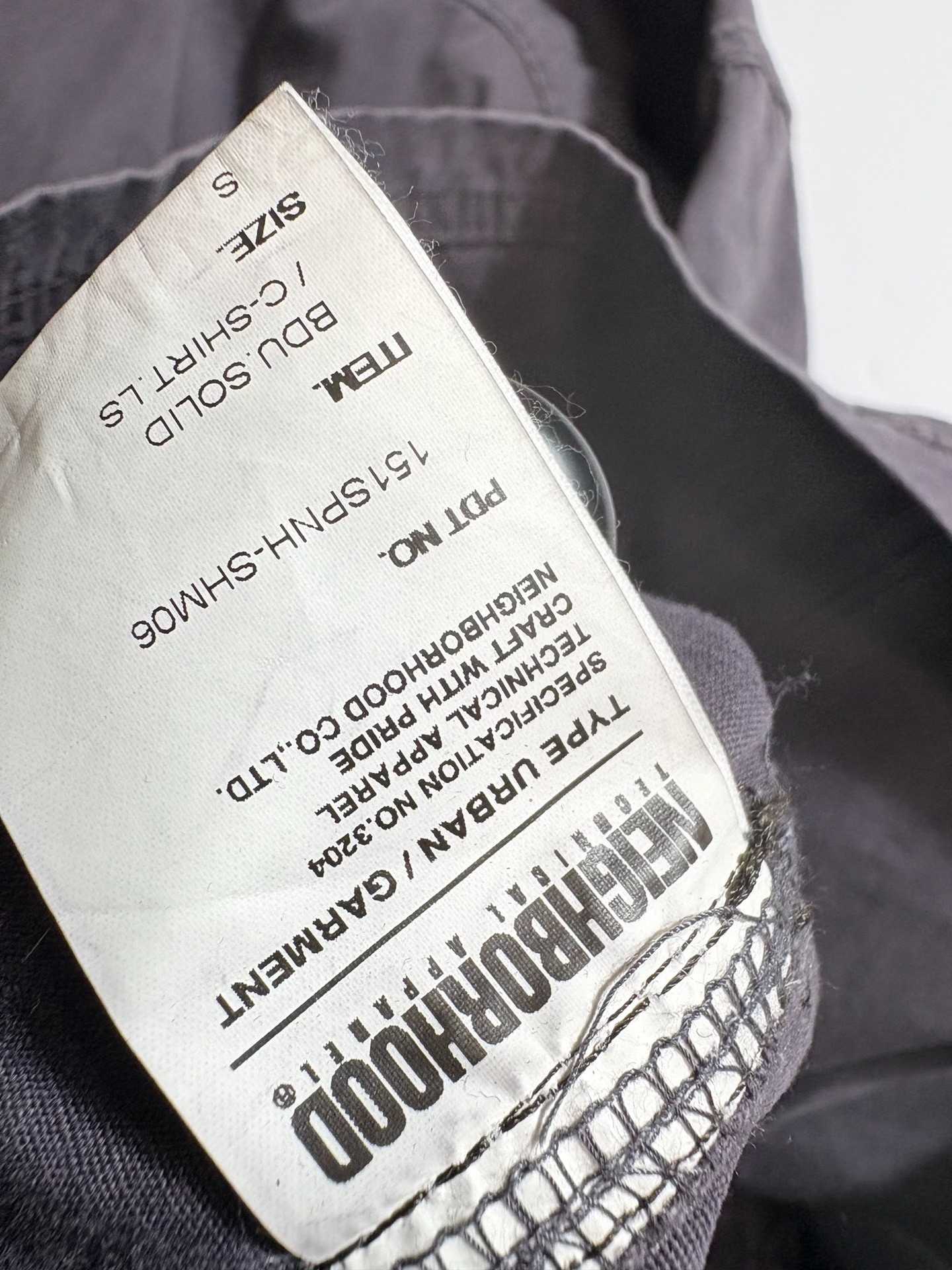 Neighborhood Gray Work Long-Sleeve Shirt — back
