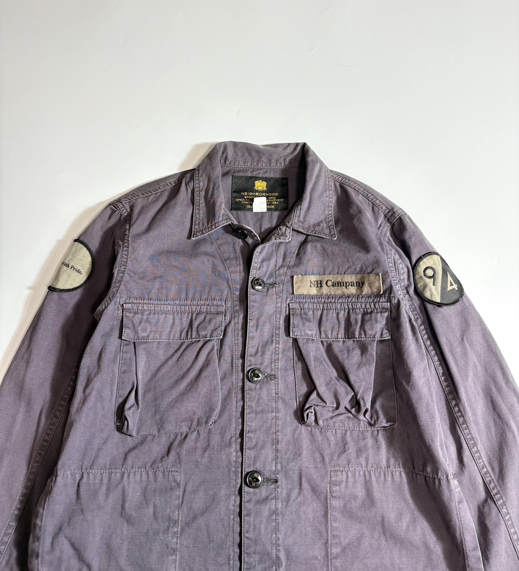 Neighborhood Gray Work Long-Sleeve Shirt — label