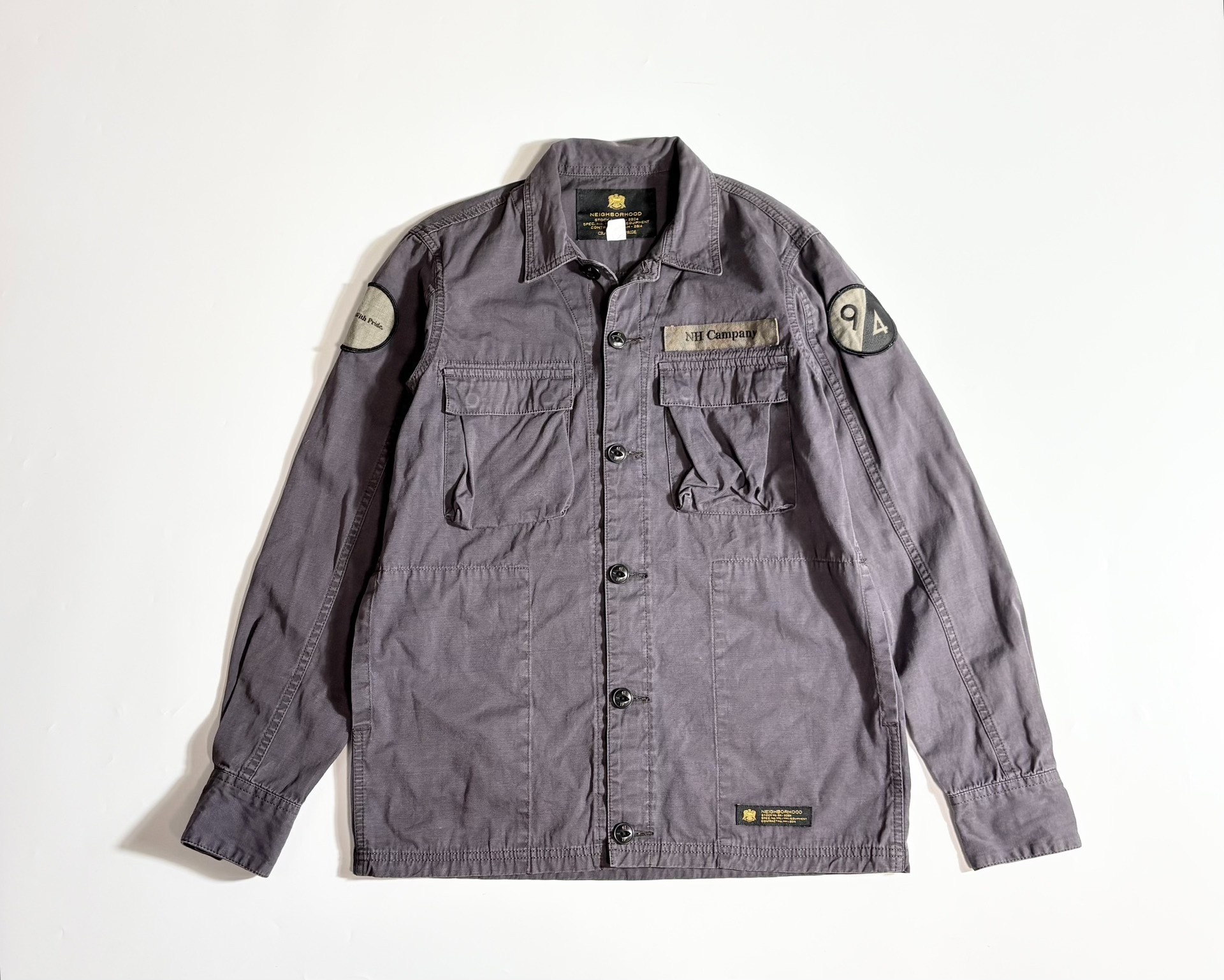 Neighborhood Gray Work Long-Sleeve Shirt