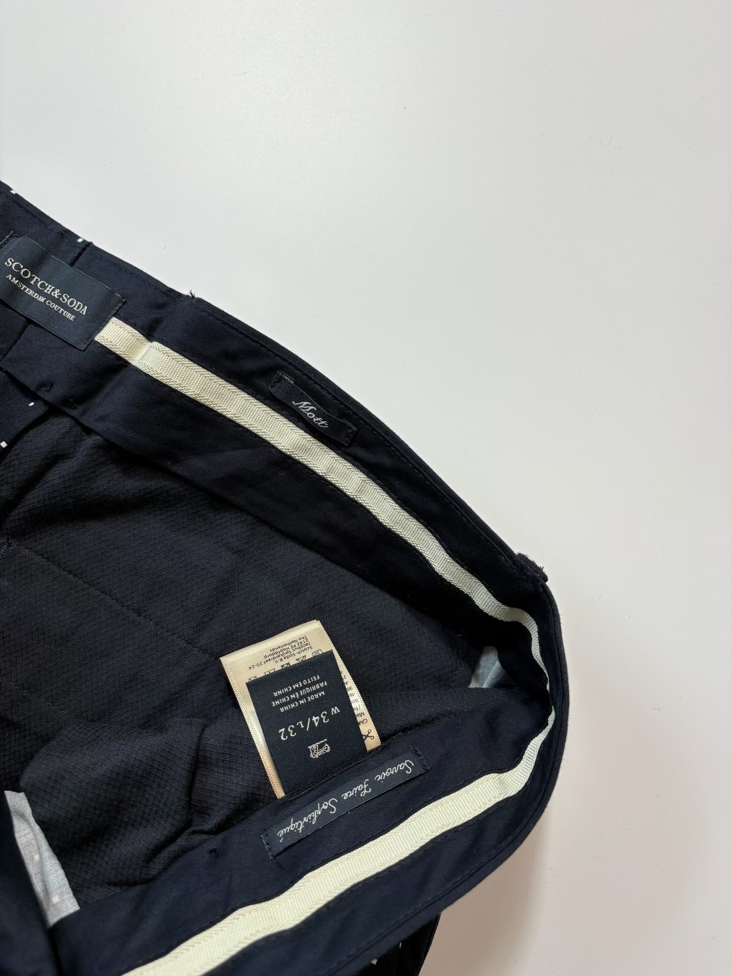 Scotch&Soda Navy Polka Dot Trousers — back