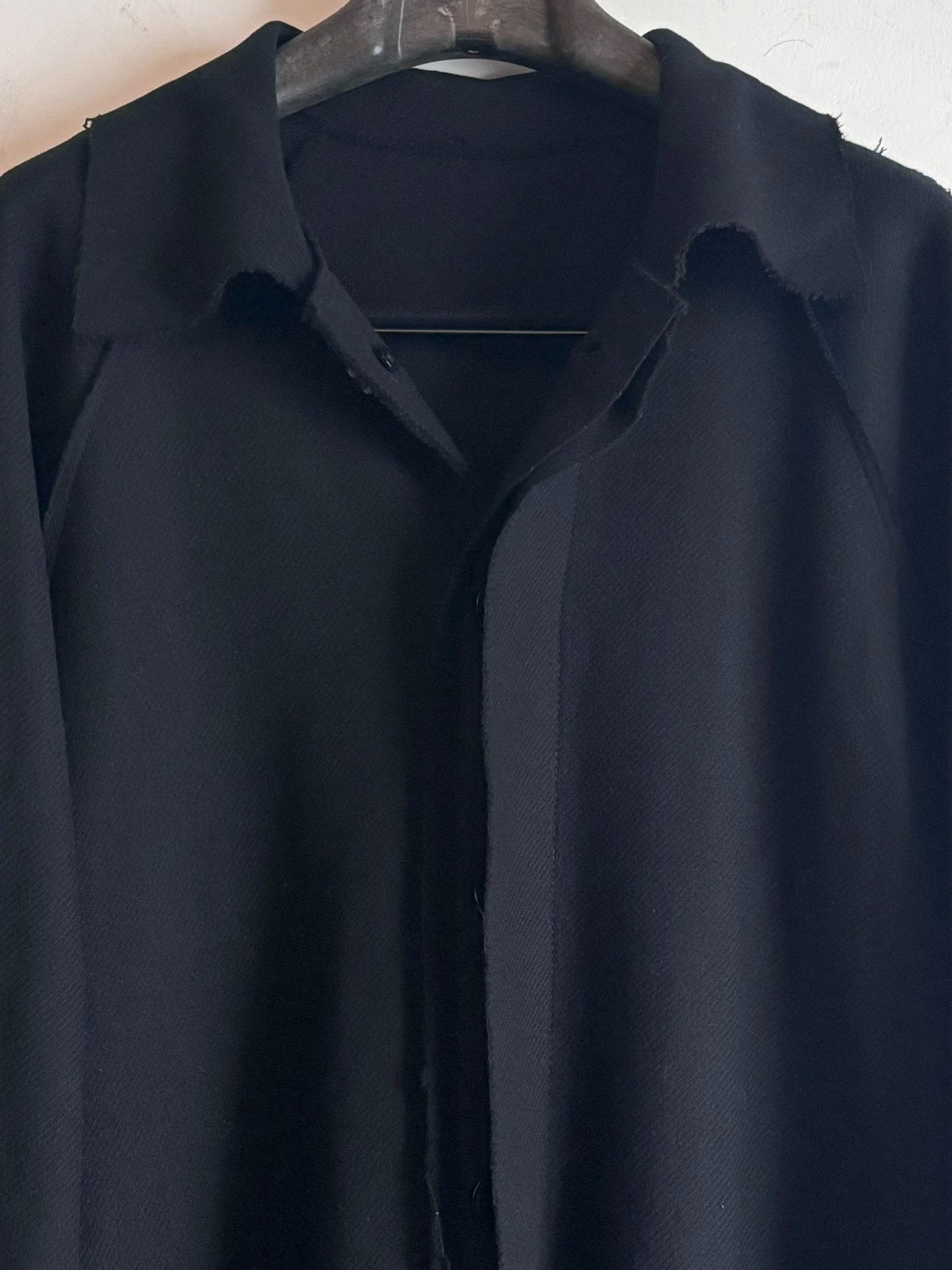 Ann Demeulemeester Black Wool Coat — back