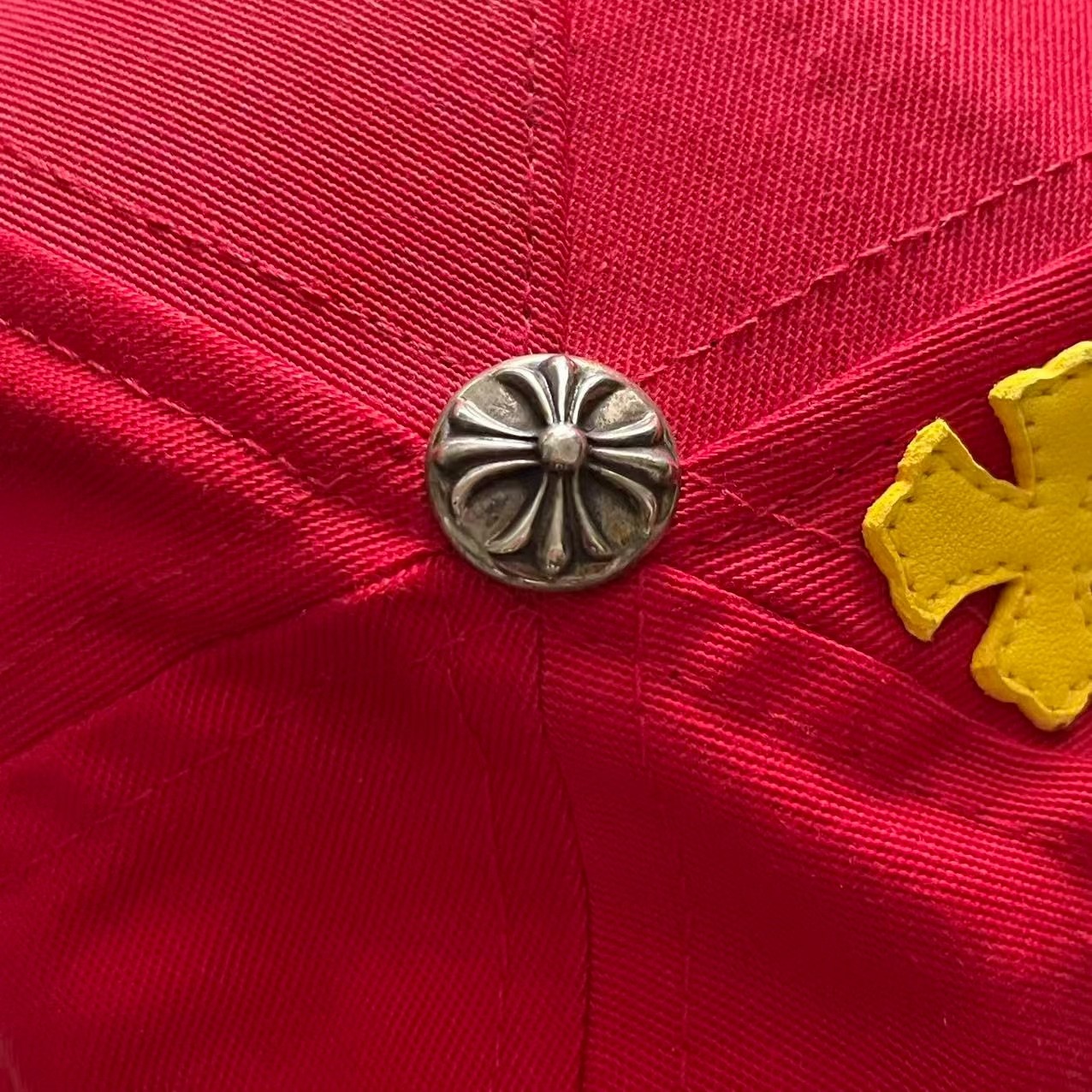 Chrome Hearts Red Baseball Cap — label