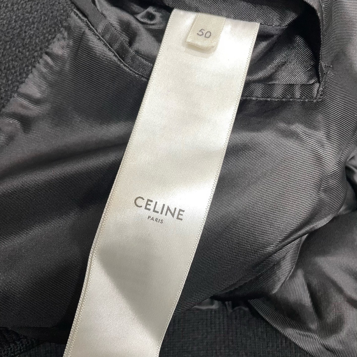 Celine Large C Logo Varsity Jacket — label