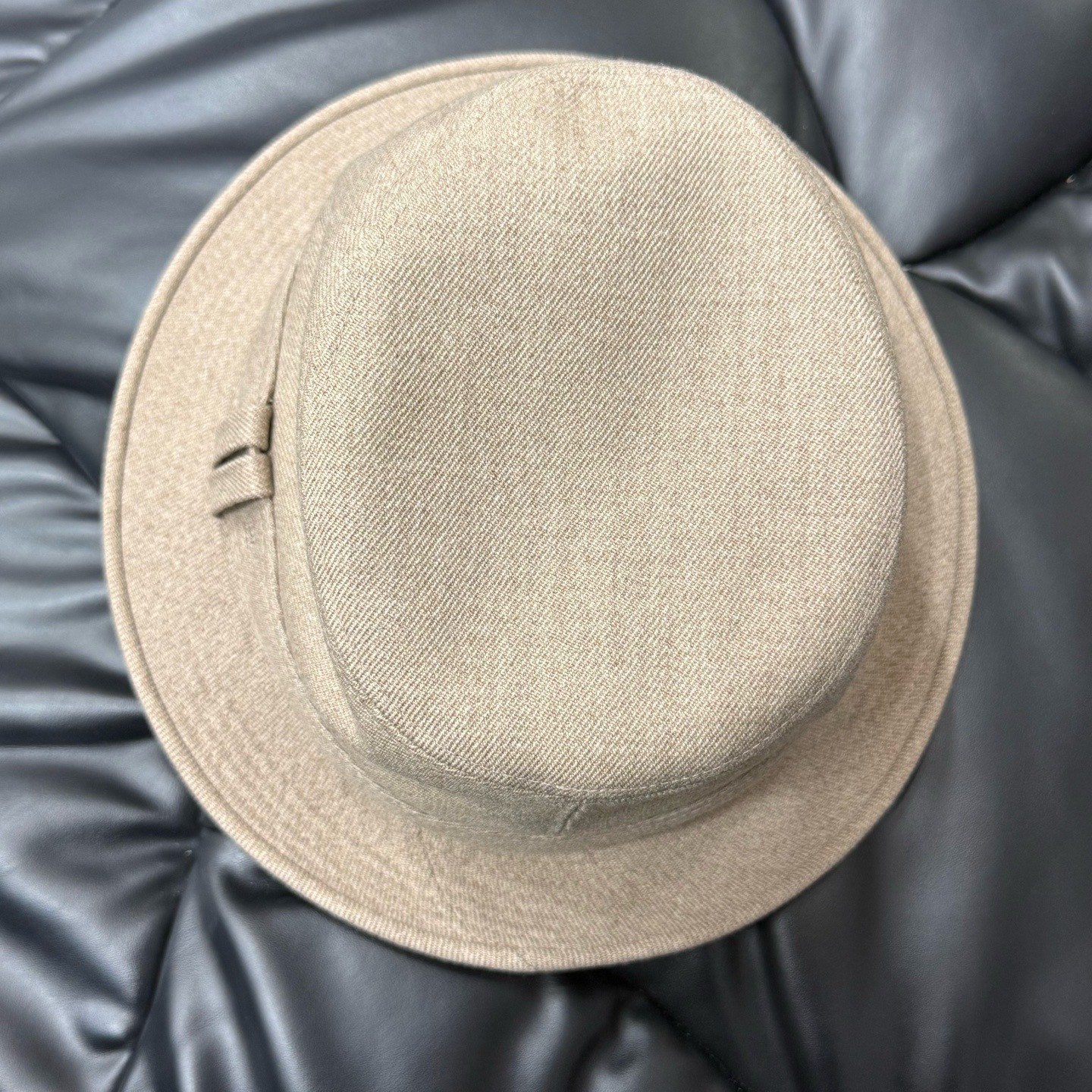 Hermes Light Brown Fedora Hat Size 59 — detail