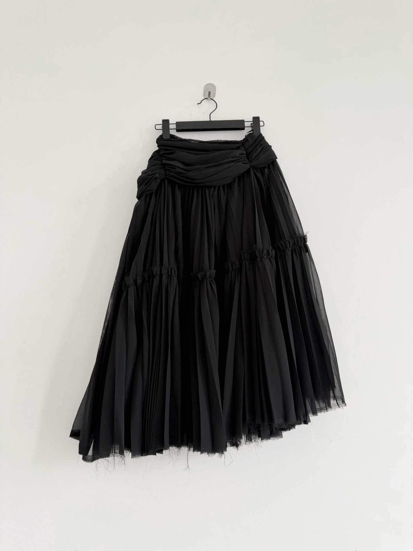 Comme des Garcons Voluminous Sheer Midi Skirt — detail