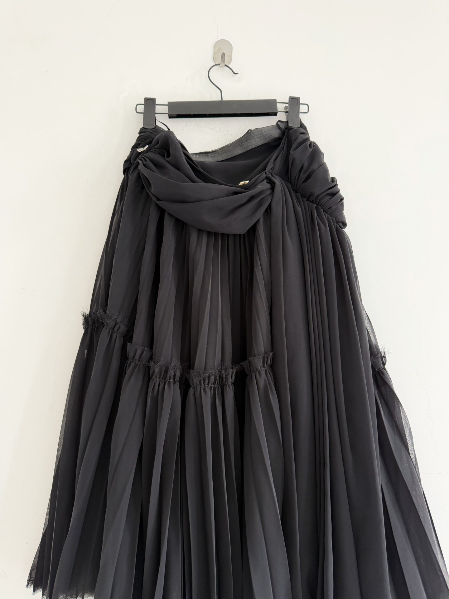 Comme des Garcons Voluminous Sheer Midi Skirt — front