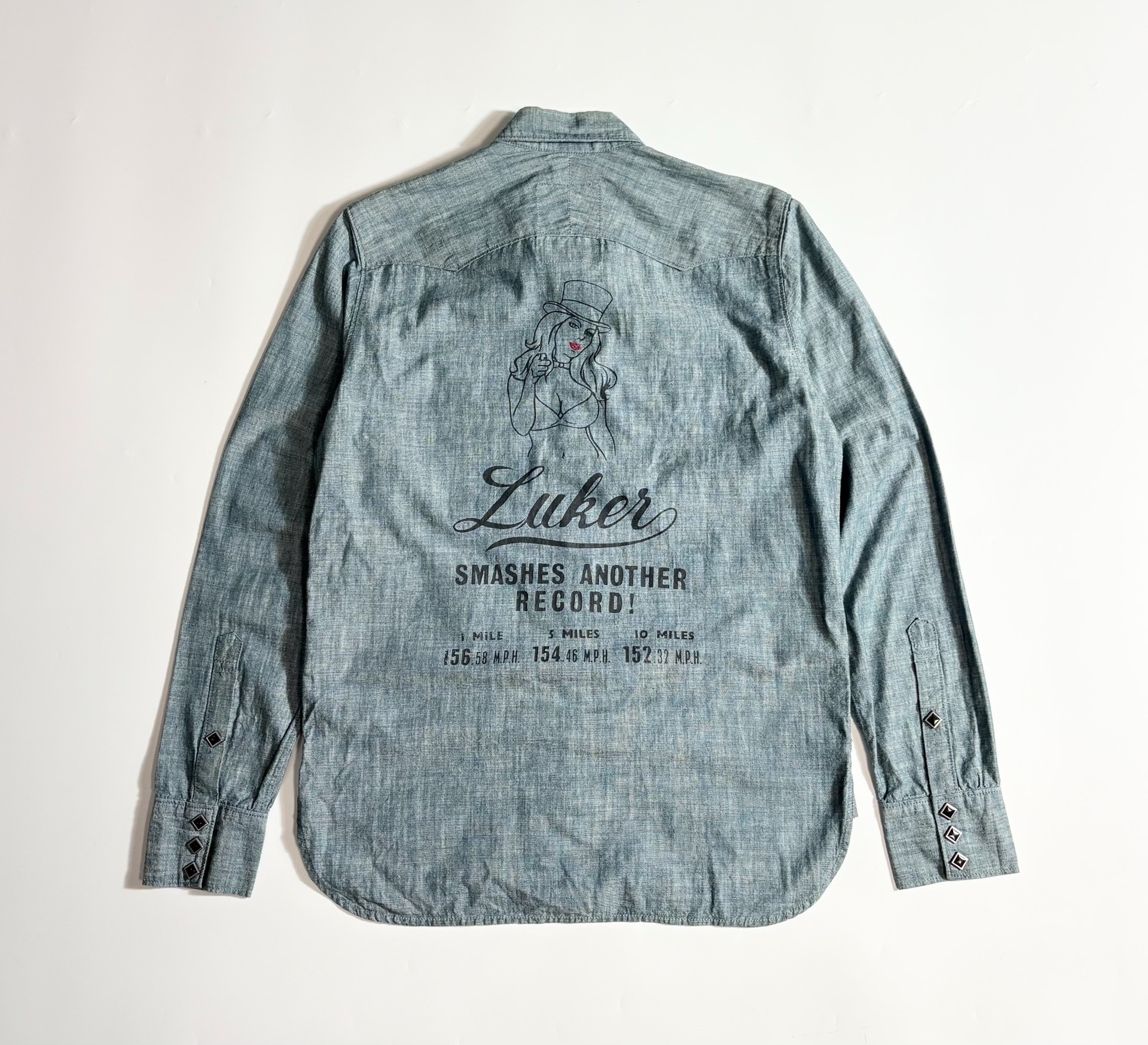 Luker by Neighborhood Light Blue Chambray Shirt — detail