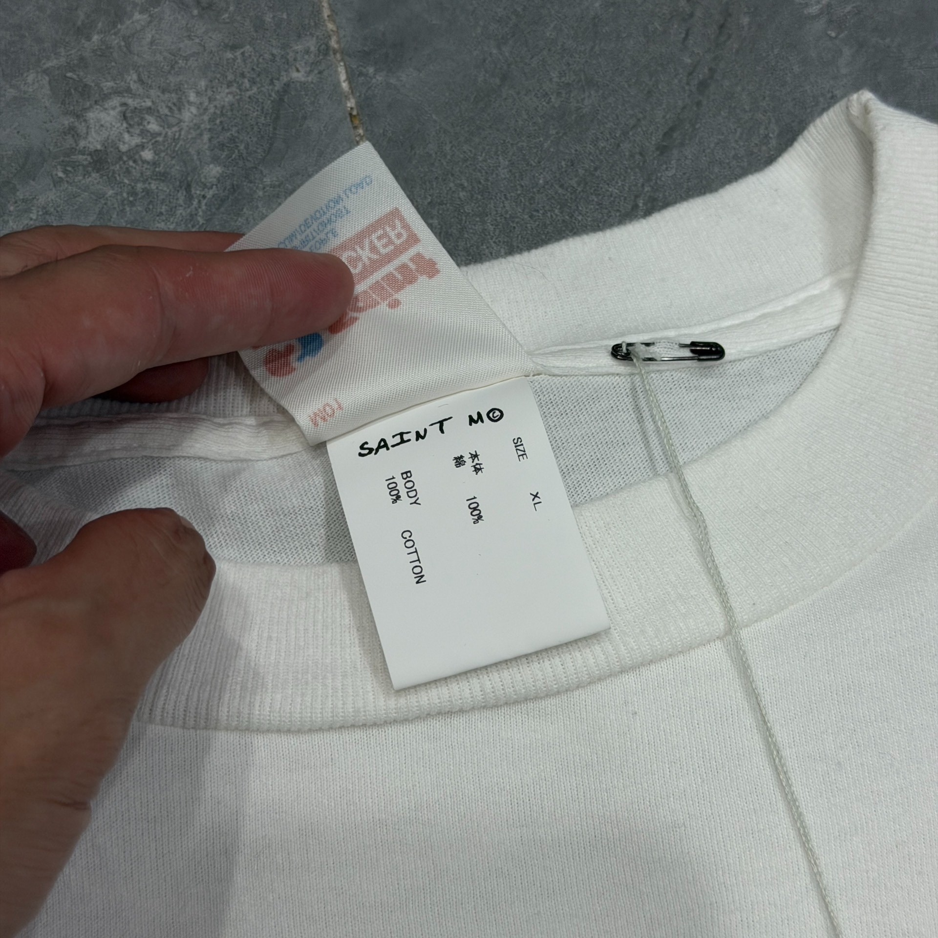 Saint Michael SAINT MX White Long Sleeve Shirt — label