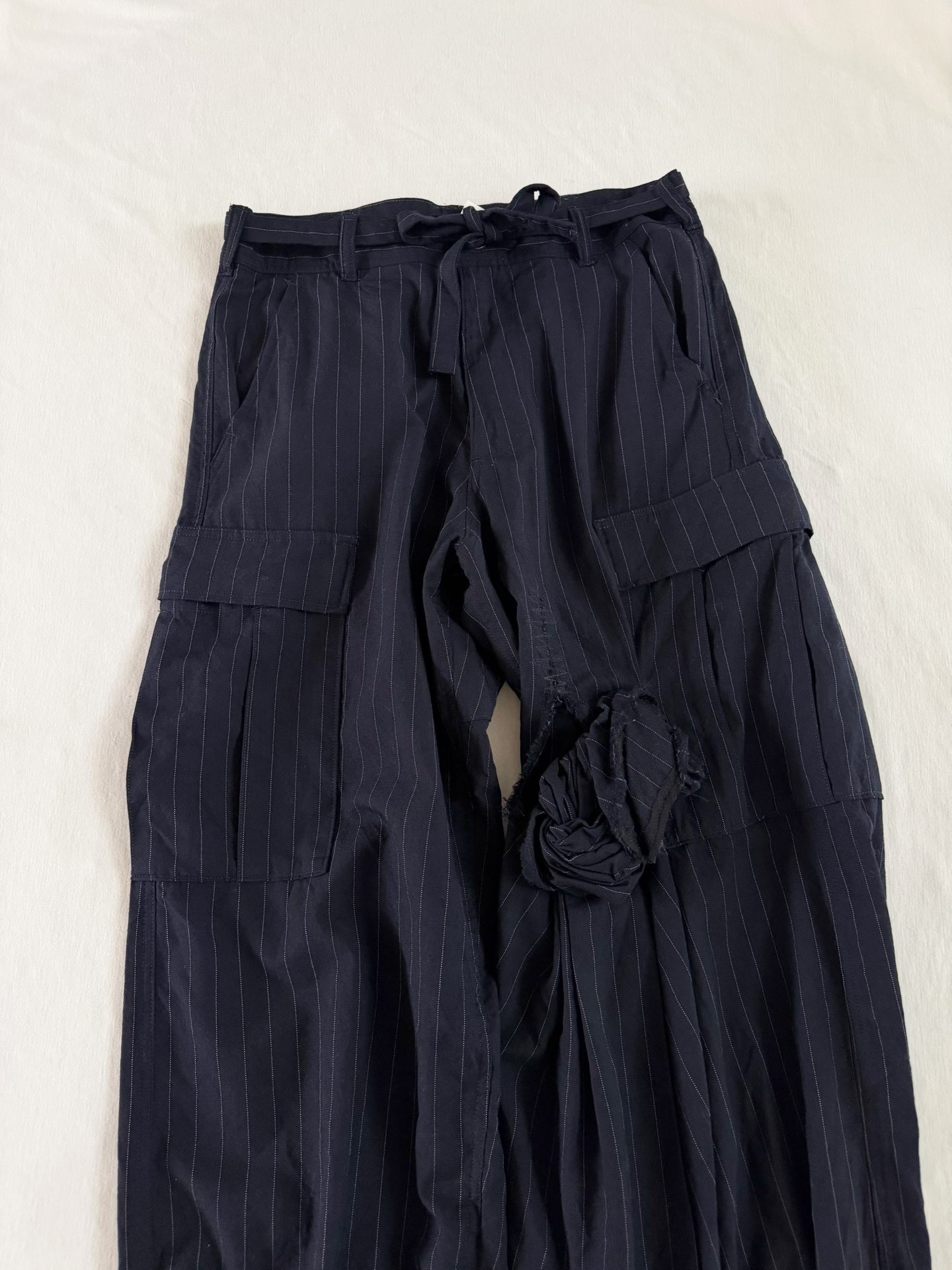 Comme des Garcons 2003 Runway Navy Pants — detail