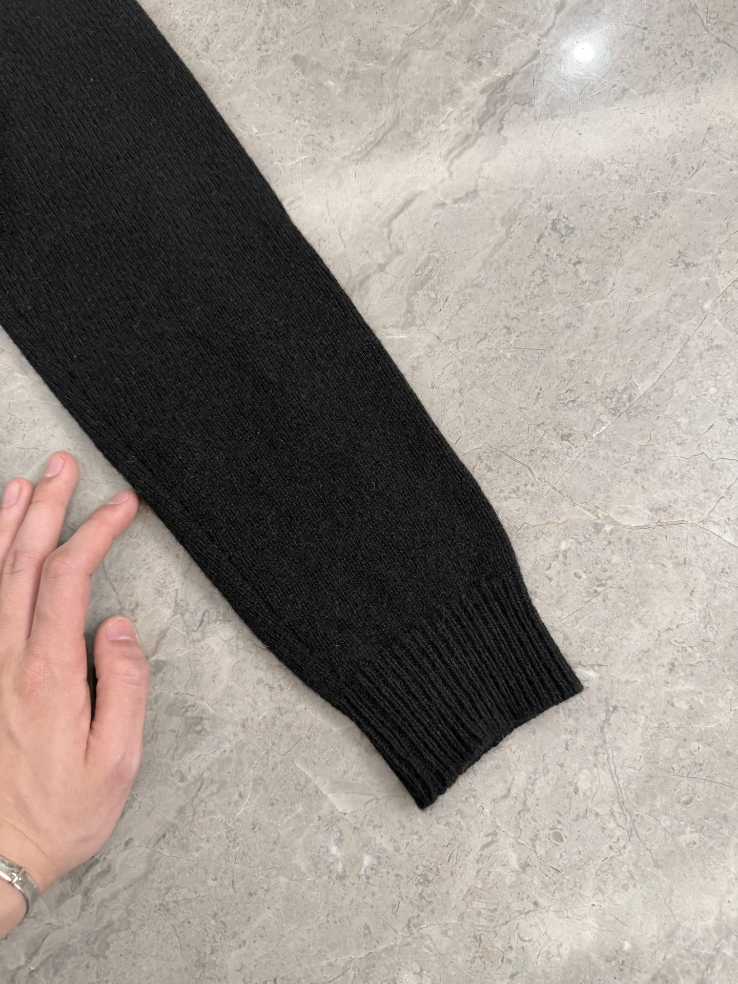 Balmain Black Cashmere Silver Button Sweater — back