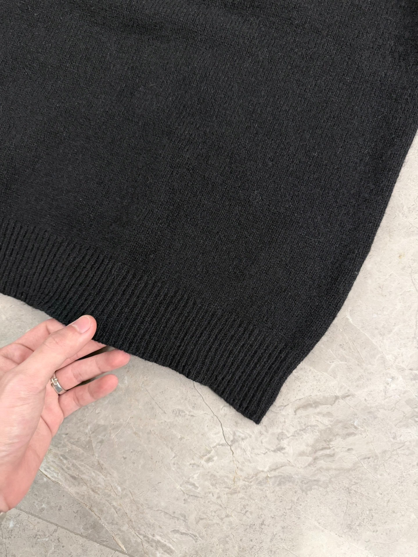 Balmain Black Cashmere Silver Button Sweater — label