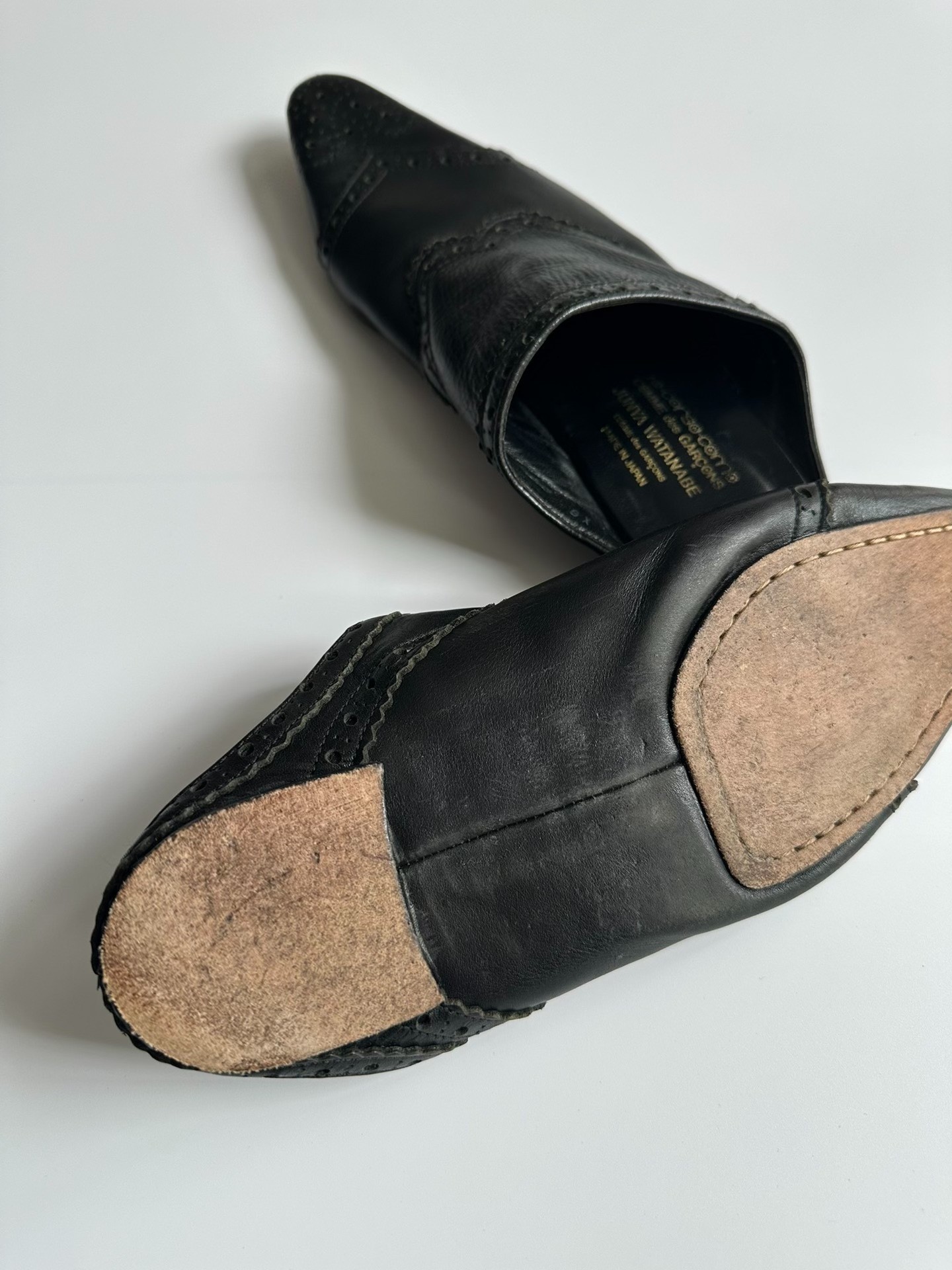 Junya Watanabe CDG Black Pointed Mules — detail