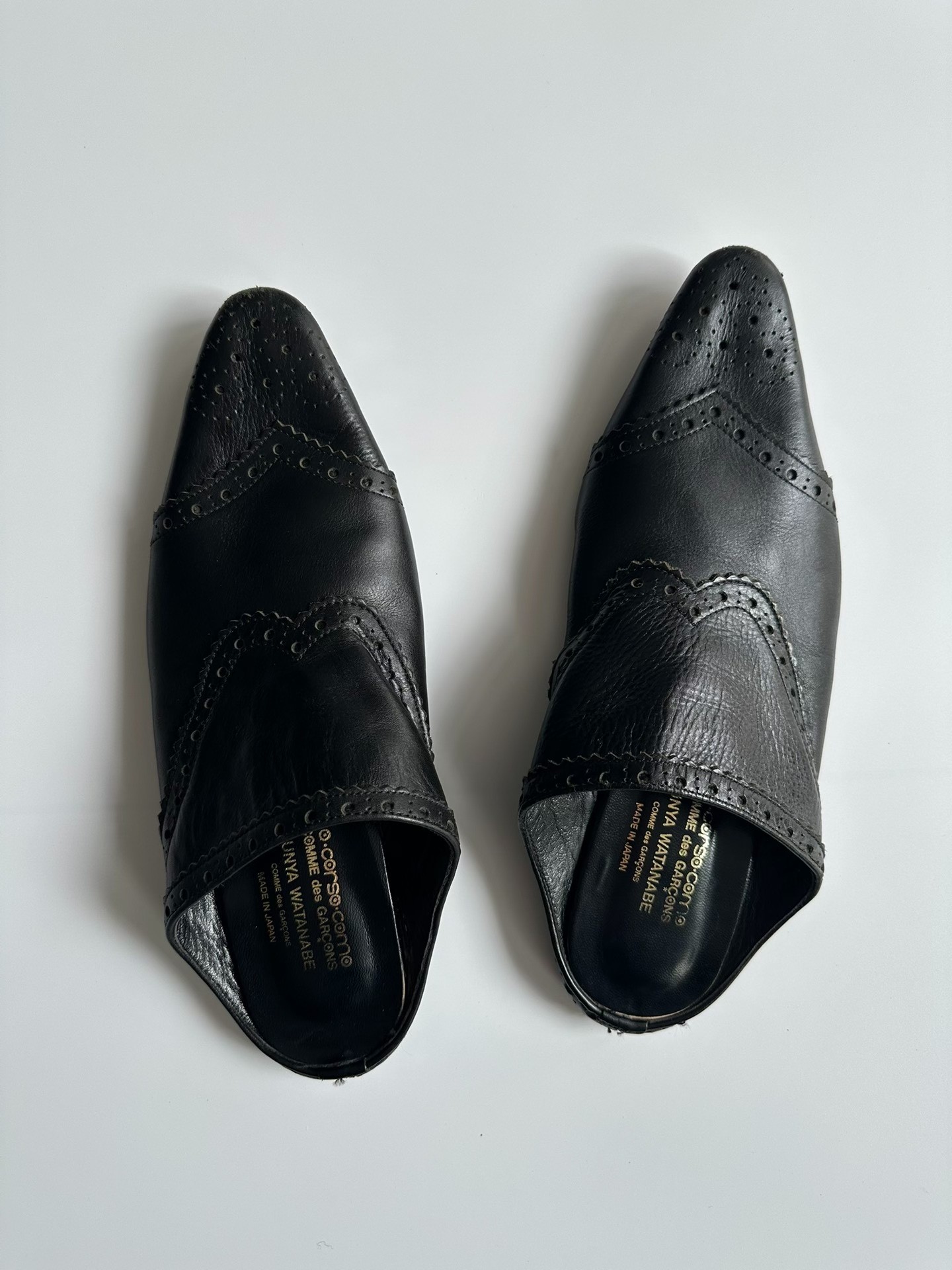 Junya Watanabe CDG Black Pointed Mules