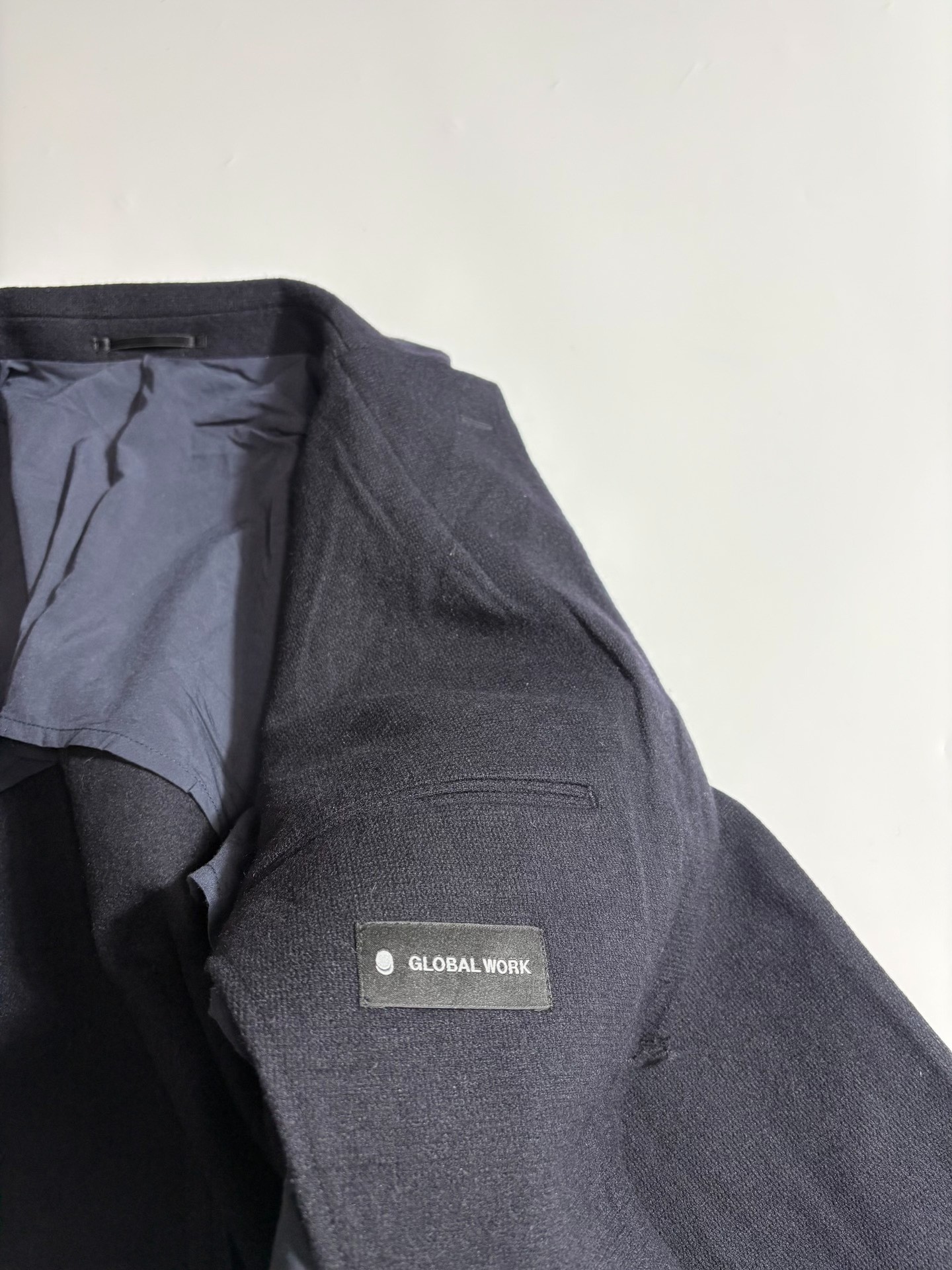 Global Work Dark Navy Men’s Blazer — detail