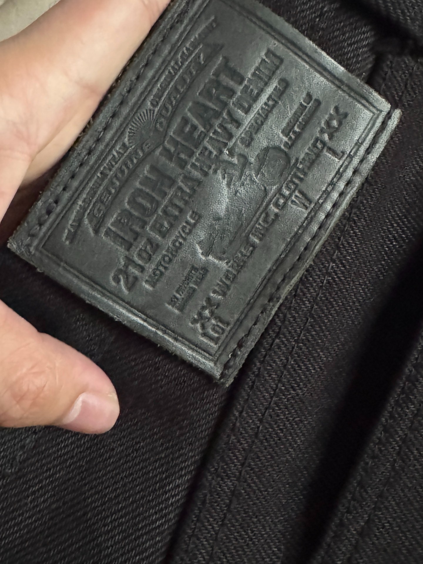Iron Heart 21oz Black Jeans 9461z — detail