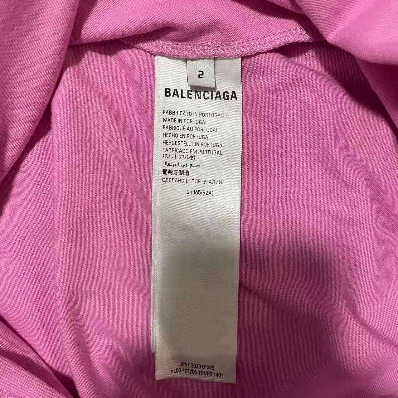 Balenciaga Shanghai Limited Man Utd Pink T-shirt — label