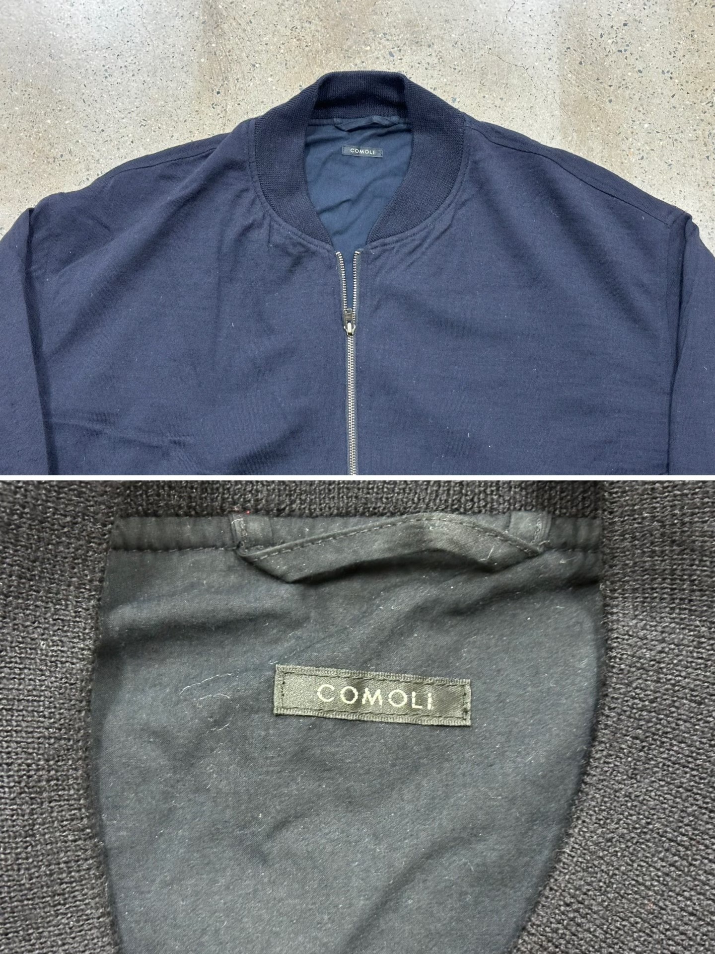 Comoli 24AW Wool Knit Zip Blouson — back