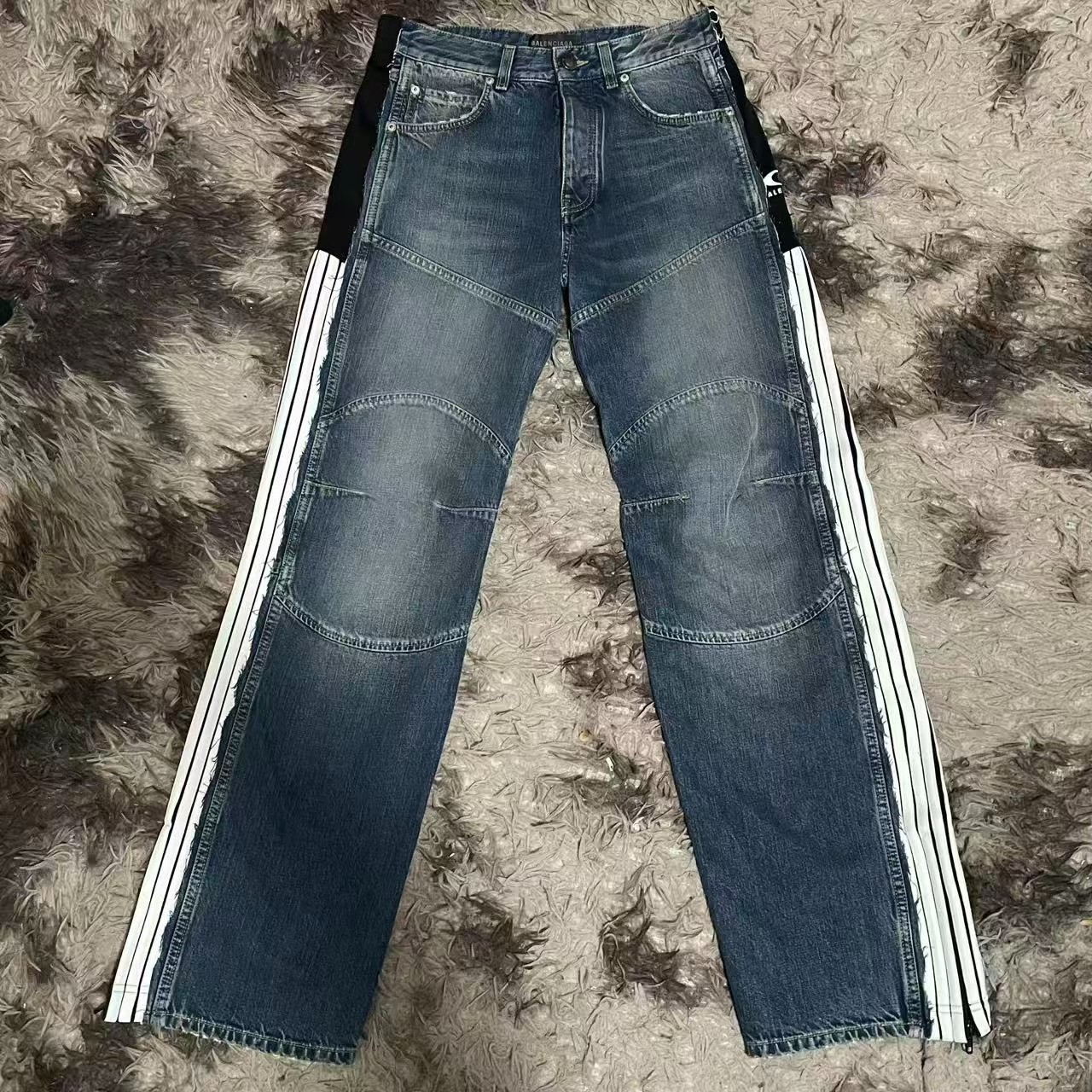 Balenciaga 25FW Cut-Up Blue Denim Jeans
