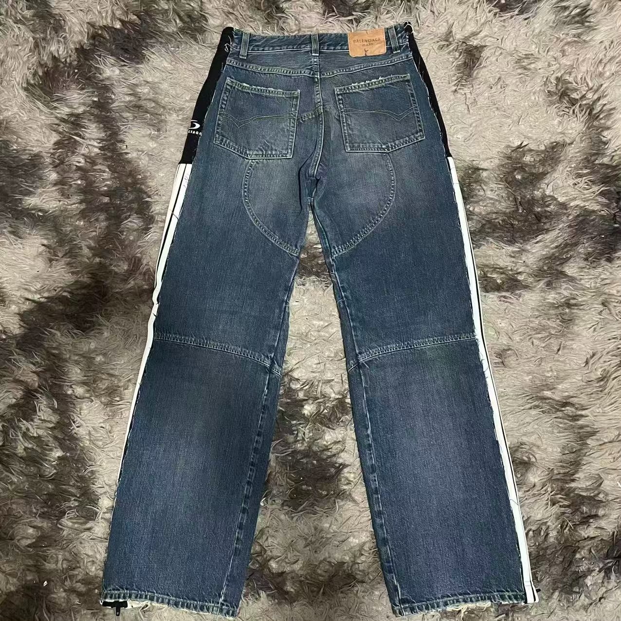 Balenciaga 25FW Cut-Up Blue Denim Jeans — front