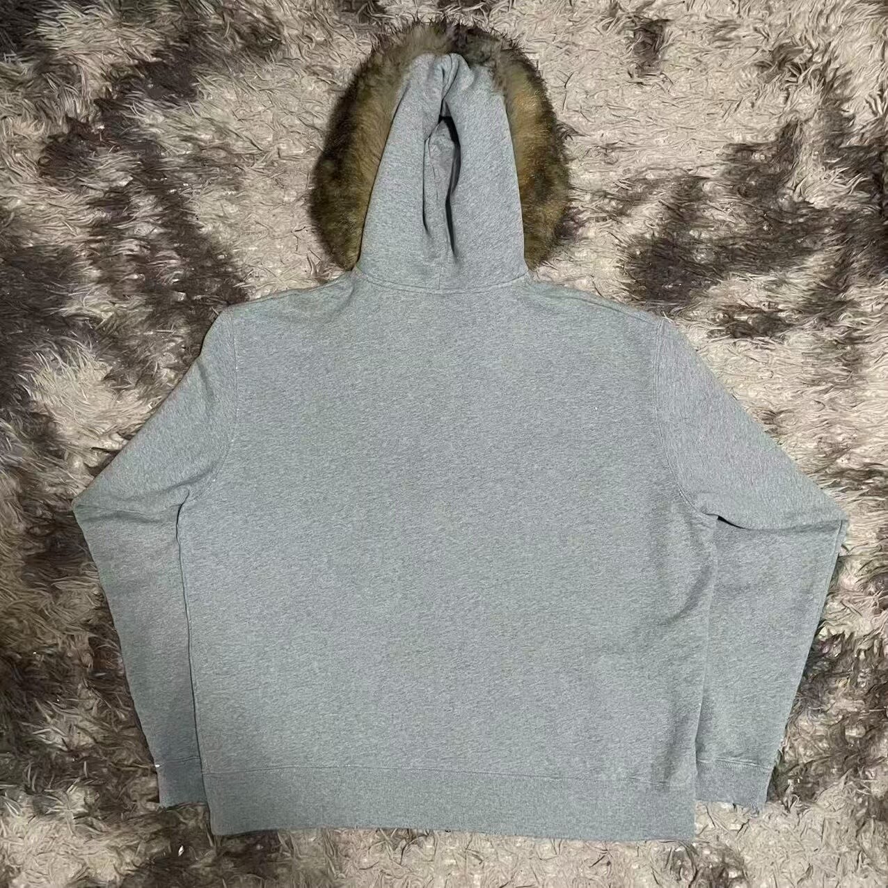 Balenciaga 25 Runway Fur Hooded Jacket — front