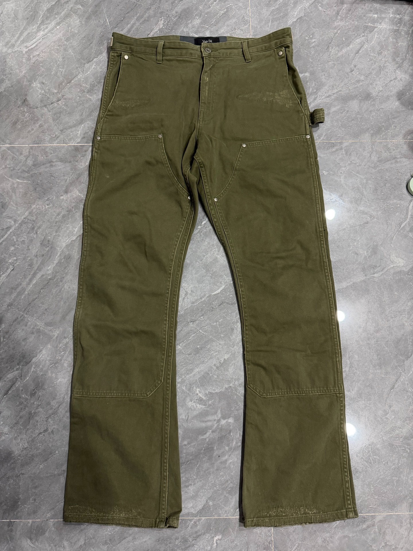 Vujade 004 Double Knee Micro Flared Jeans