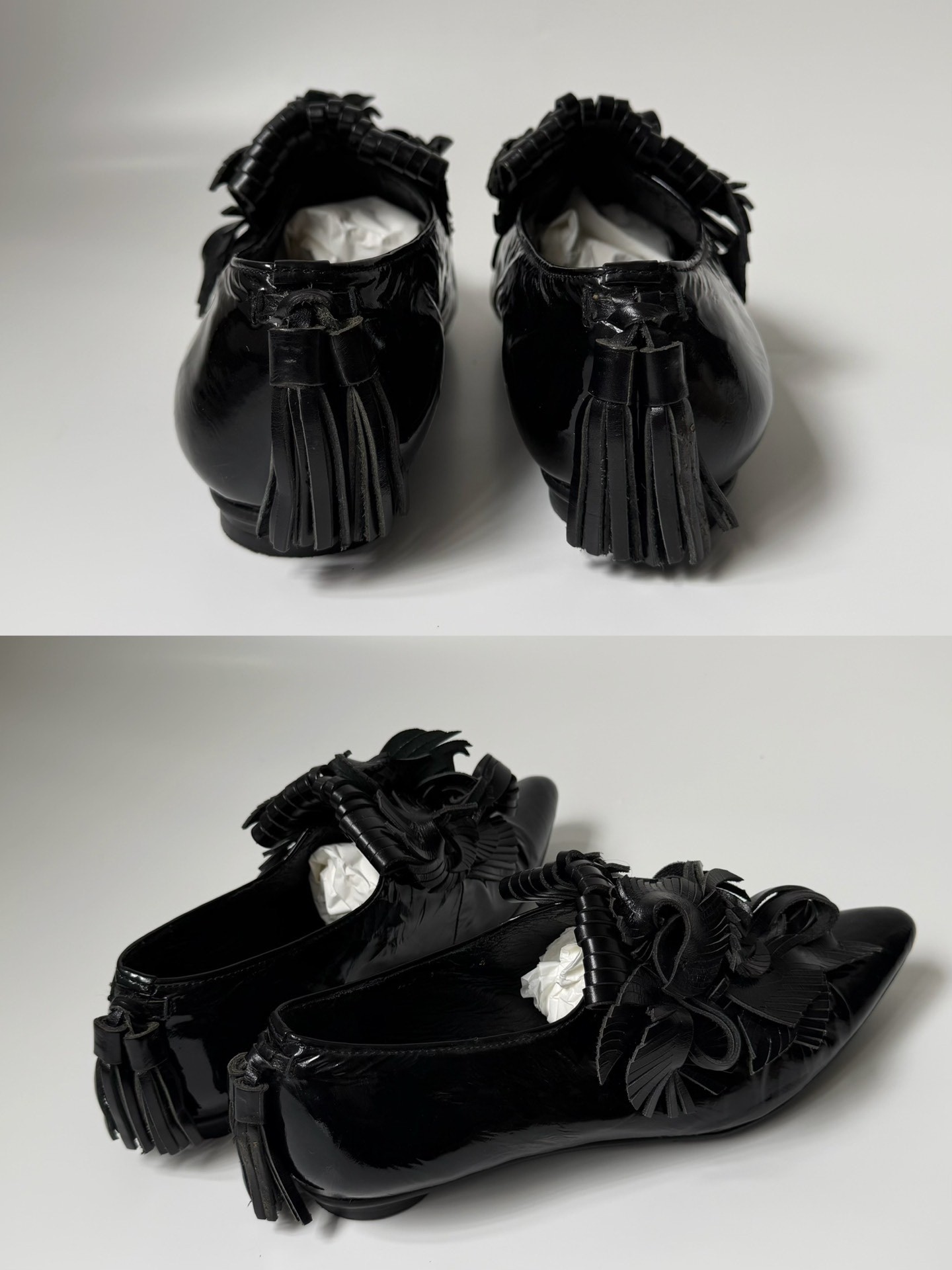 Issey Miyake Low Heel Patent Leather Shoes — back