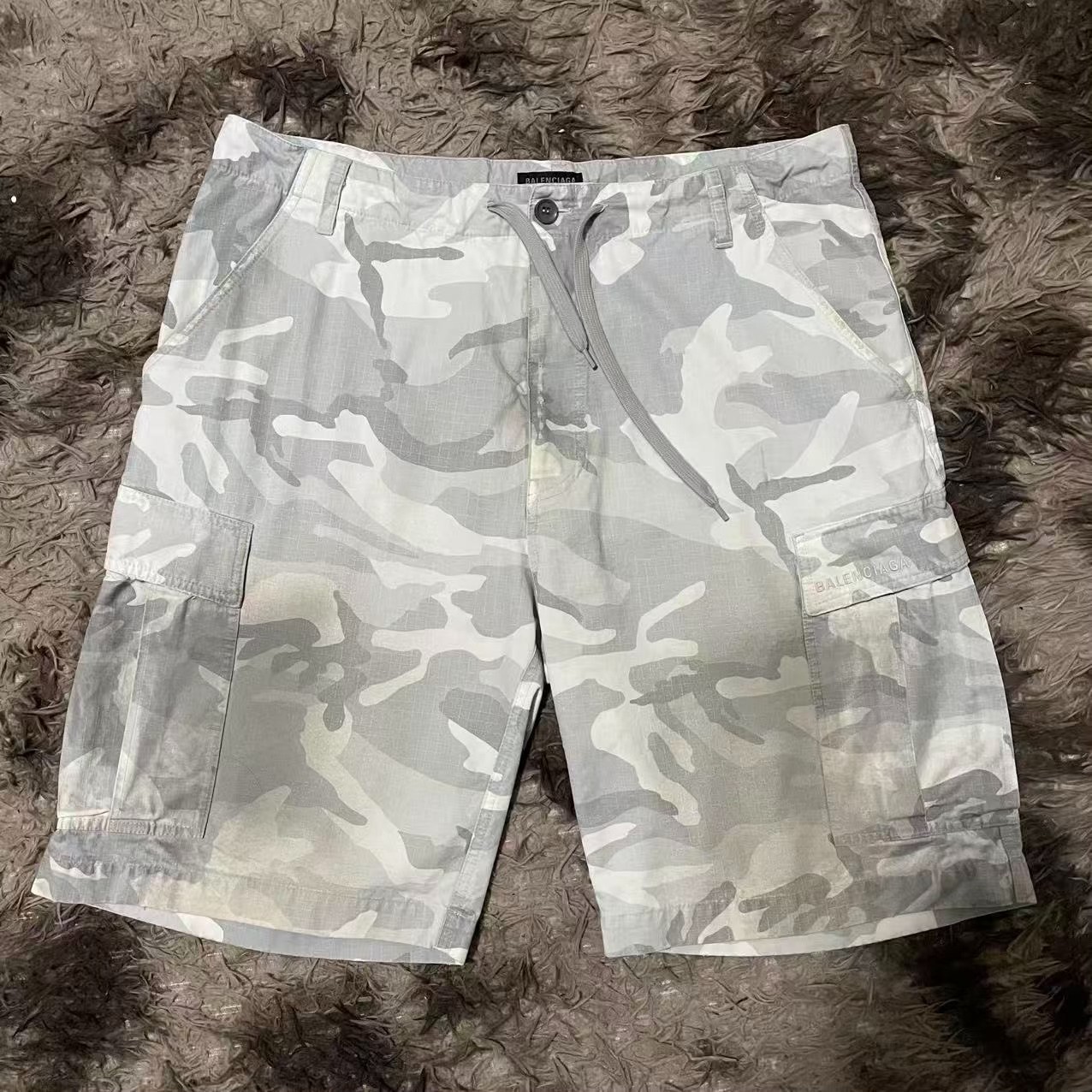 Balenciaga 24ss Camo White Cargo Shorts