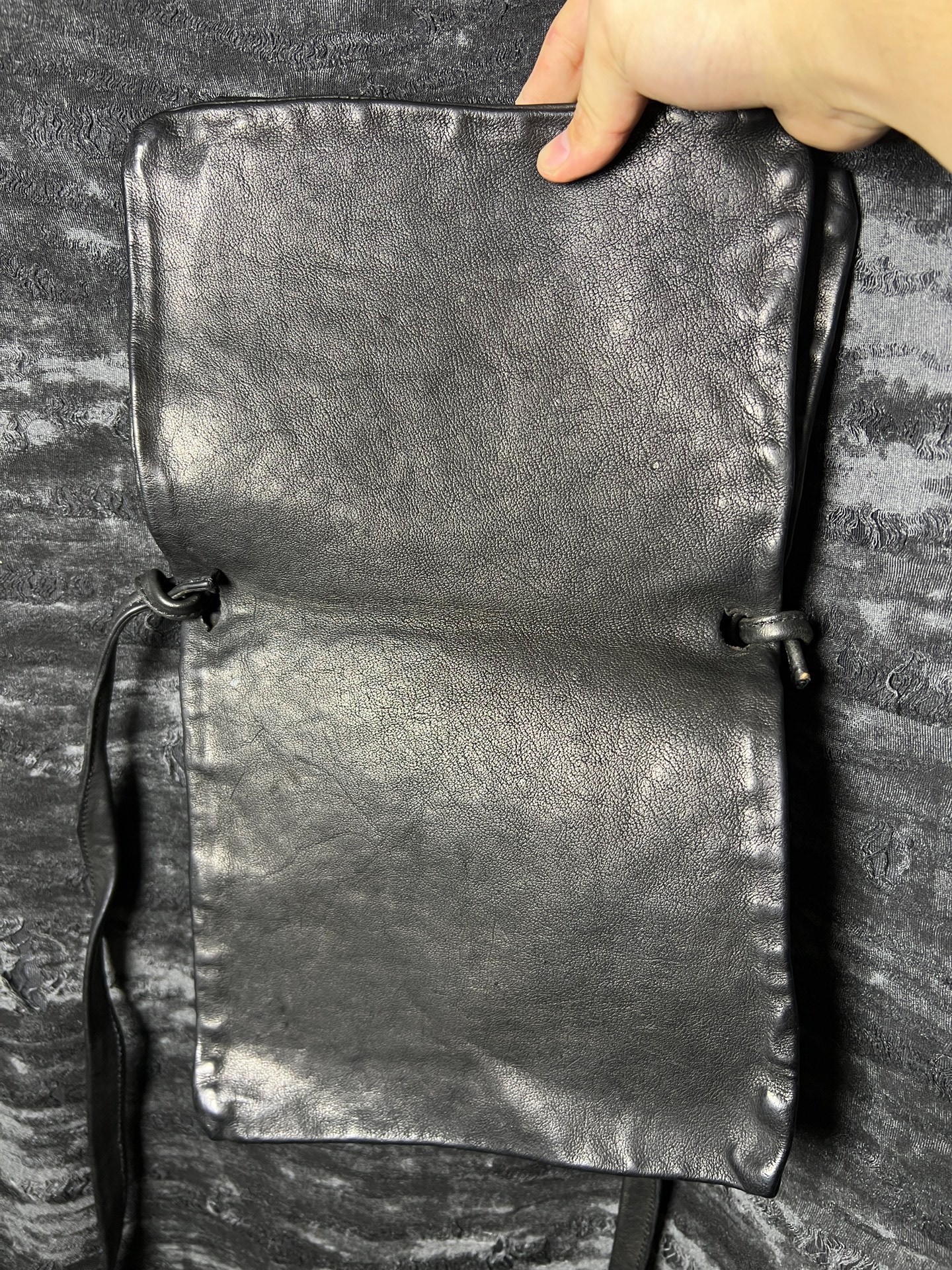 GUIDI Small Black Crossbody Leather Bag — back