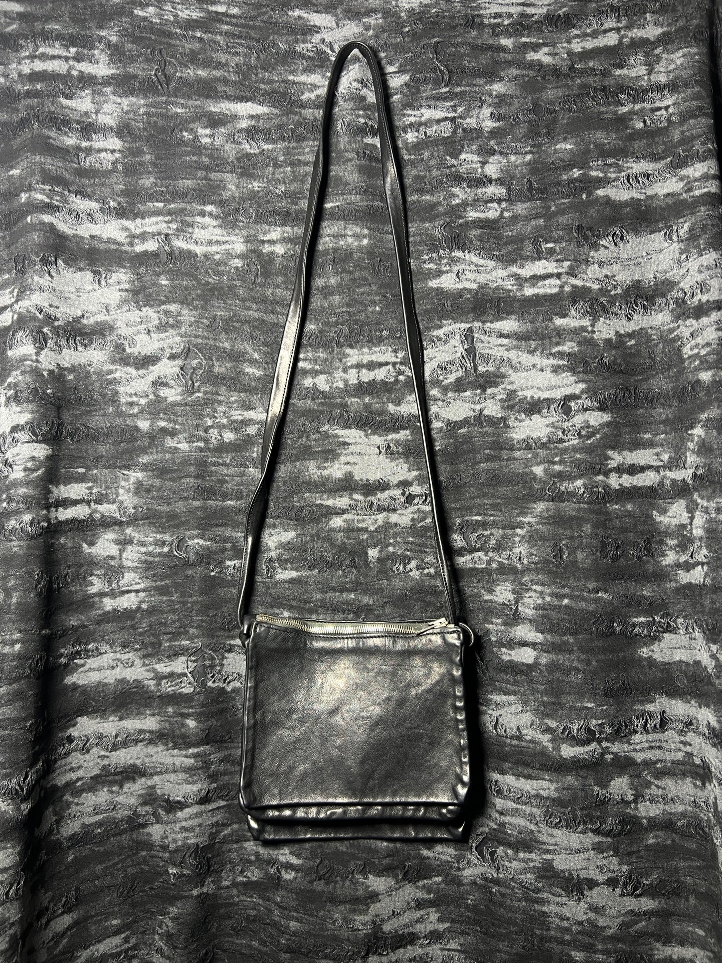 GUIDI Small Black Crossbody Leather Bag