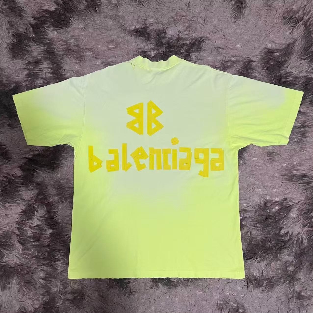 Balenciaga 24ss Fluorescent Yellow T-Shirt — front