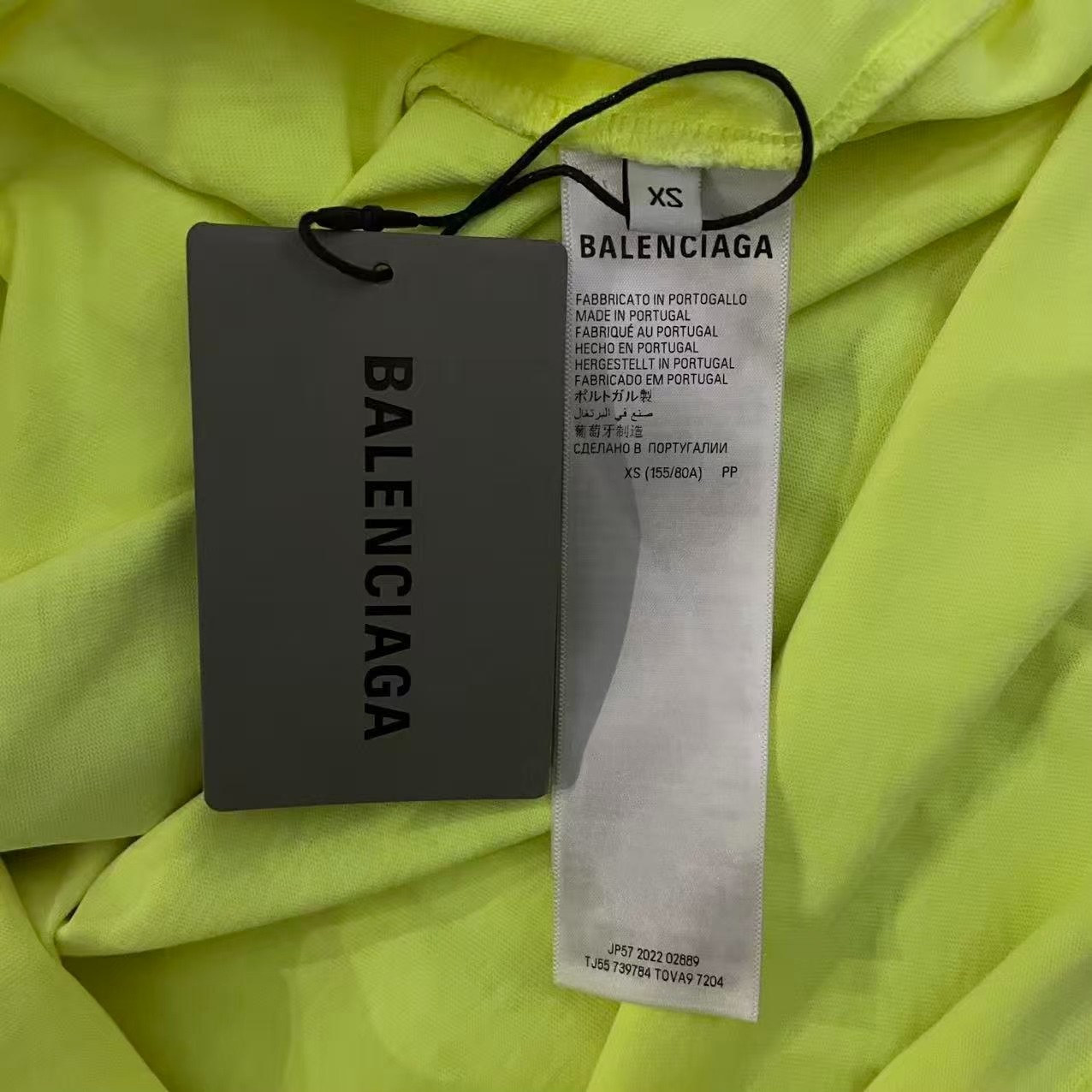Balenciaga 24ss Fluorescent Yellow T-Shirt — back