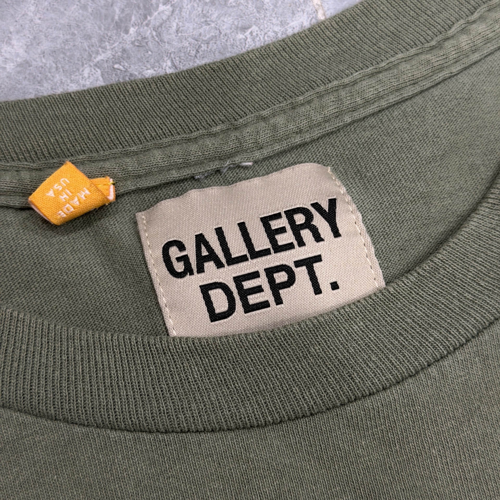 Gallery Dept Olive Green Long Sleeve Shirt — detail