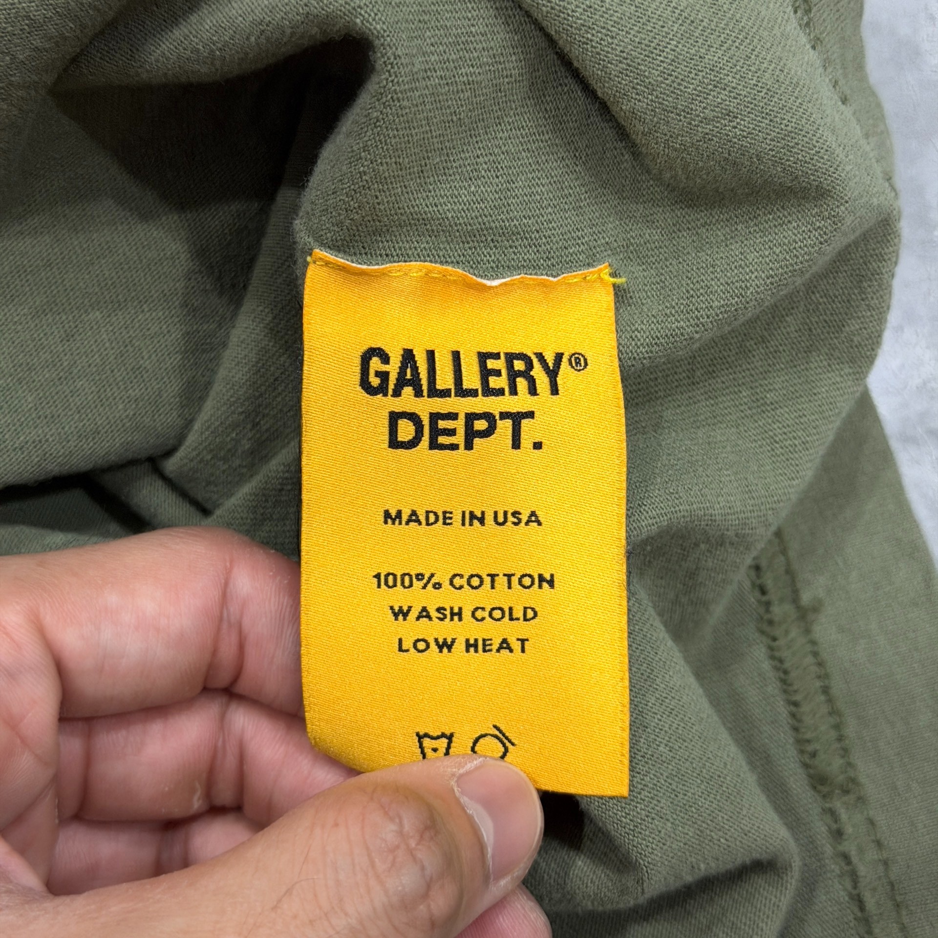 Gallery Dept Olive Green Long Sleeve Shirt — label