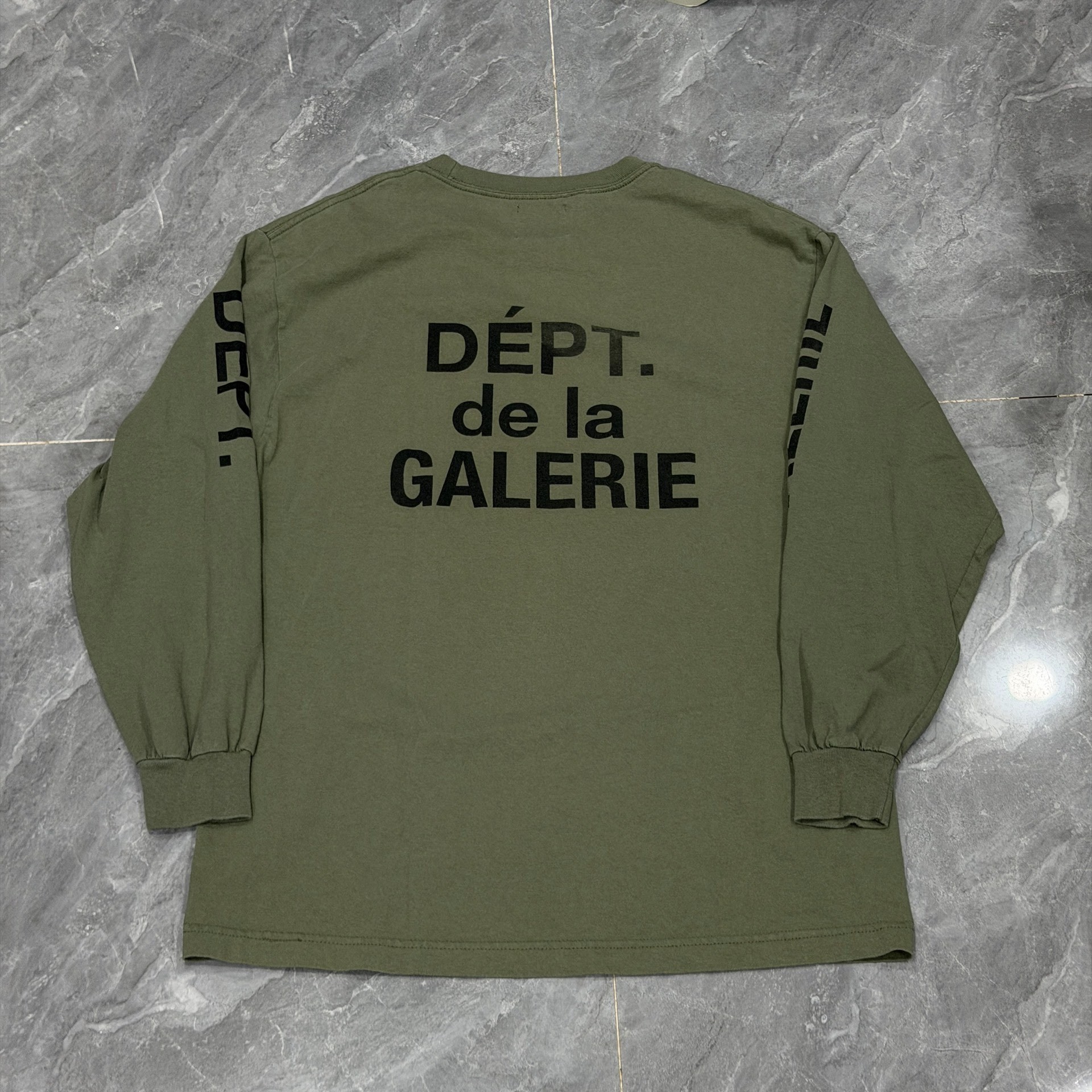 Gallery Dept Olive Green Long Sleeve Shirt — front