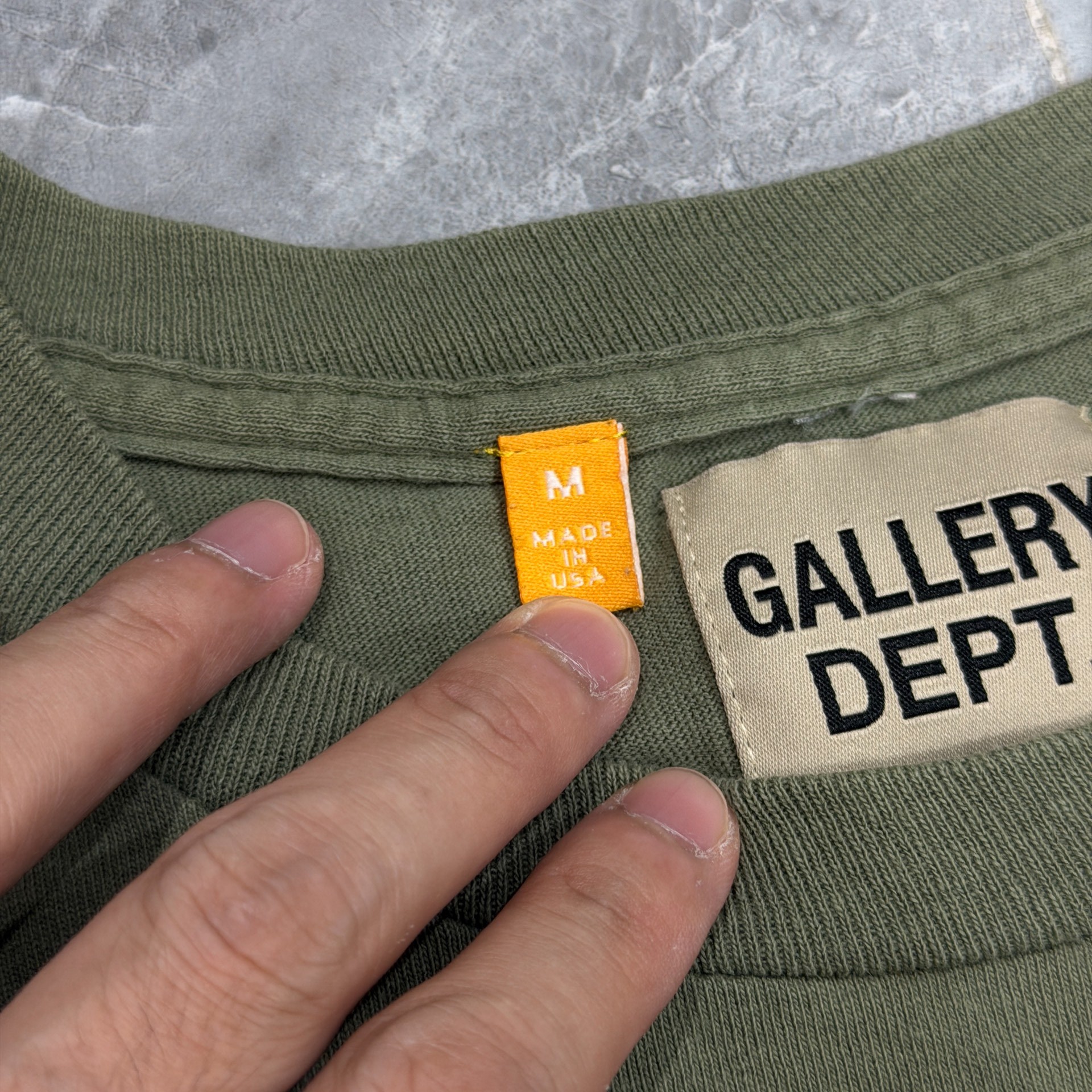 Gallery Dept Olive Green Long Sleeve Shirt — back