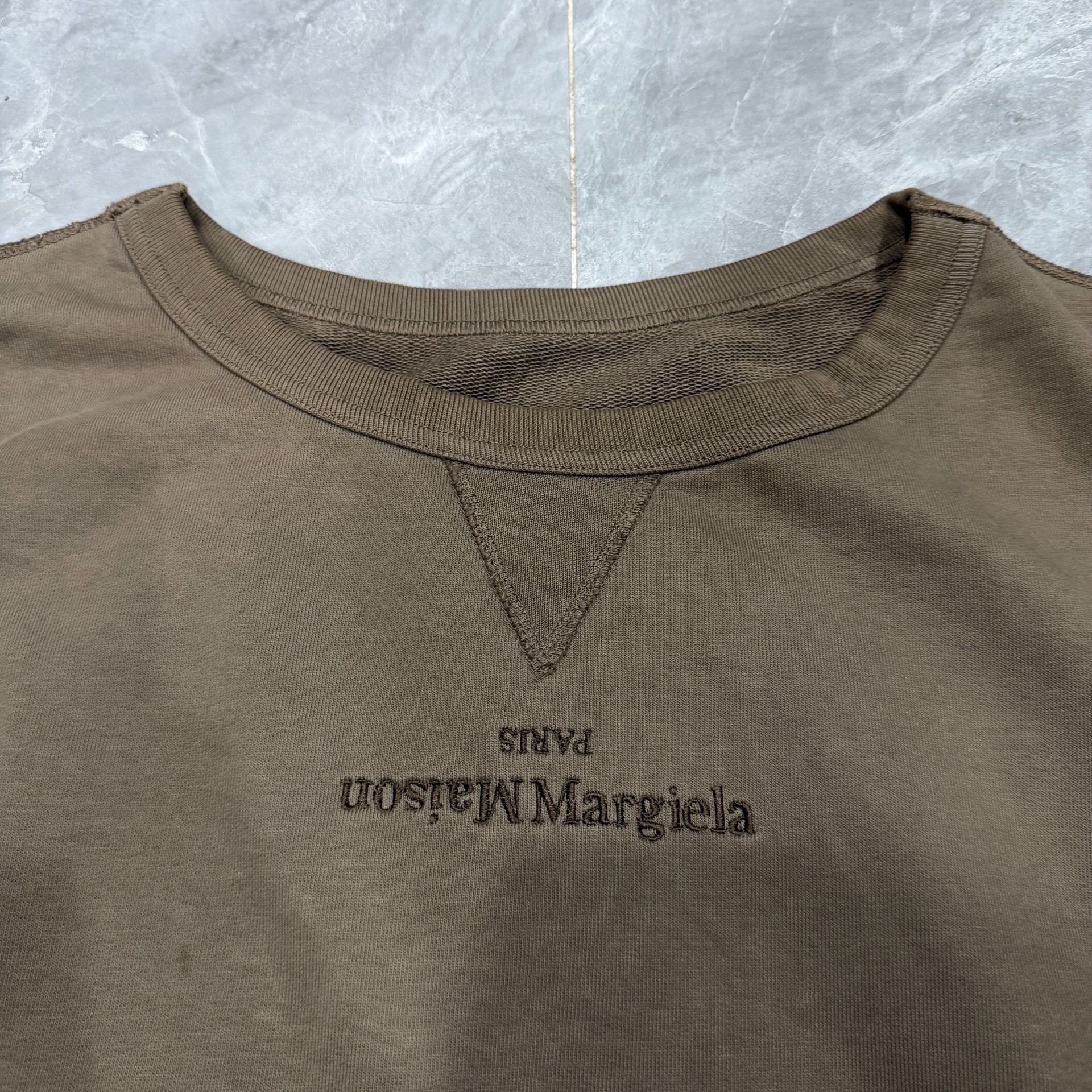 Maison Margiela MM6 Brown Crewneck Sweatshirt — detail