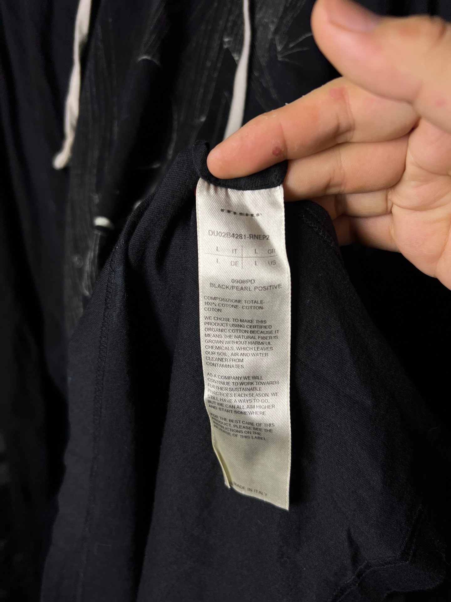 Rickowens 22FW Double-Layer Ghost Hoodie — label