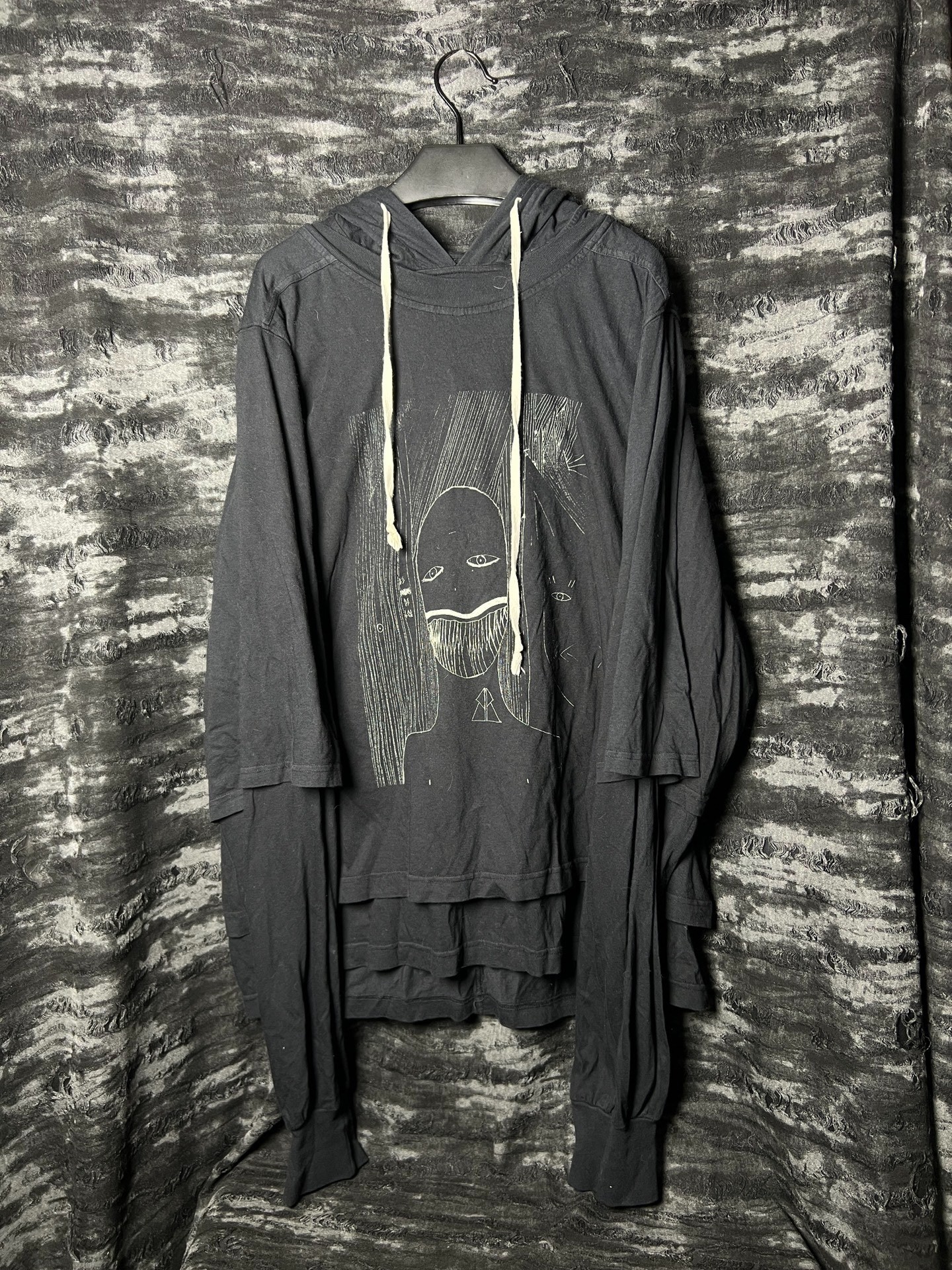 Rickowens 22FW Double-Layer Ghost Hoodie